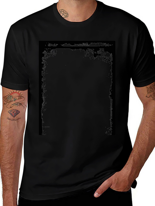 Distressed Graphic Black T-Shirt - Modern Casual Wear