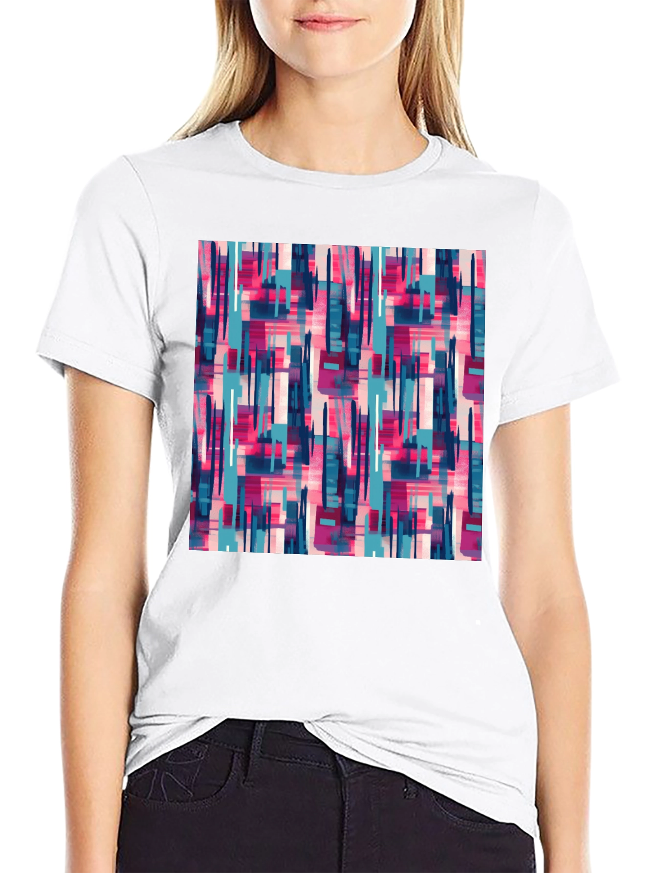 Abstract Pattern Crew Neck Tee