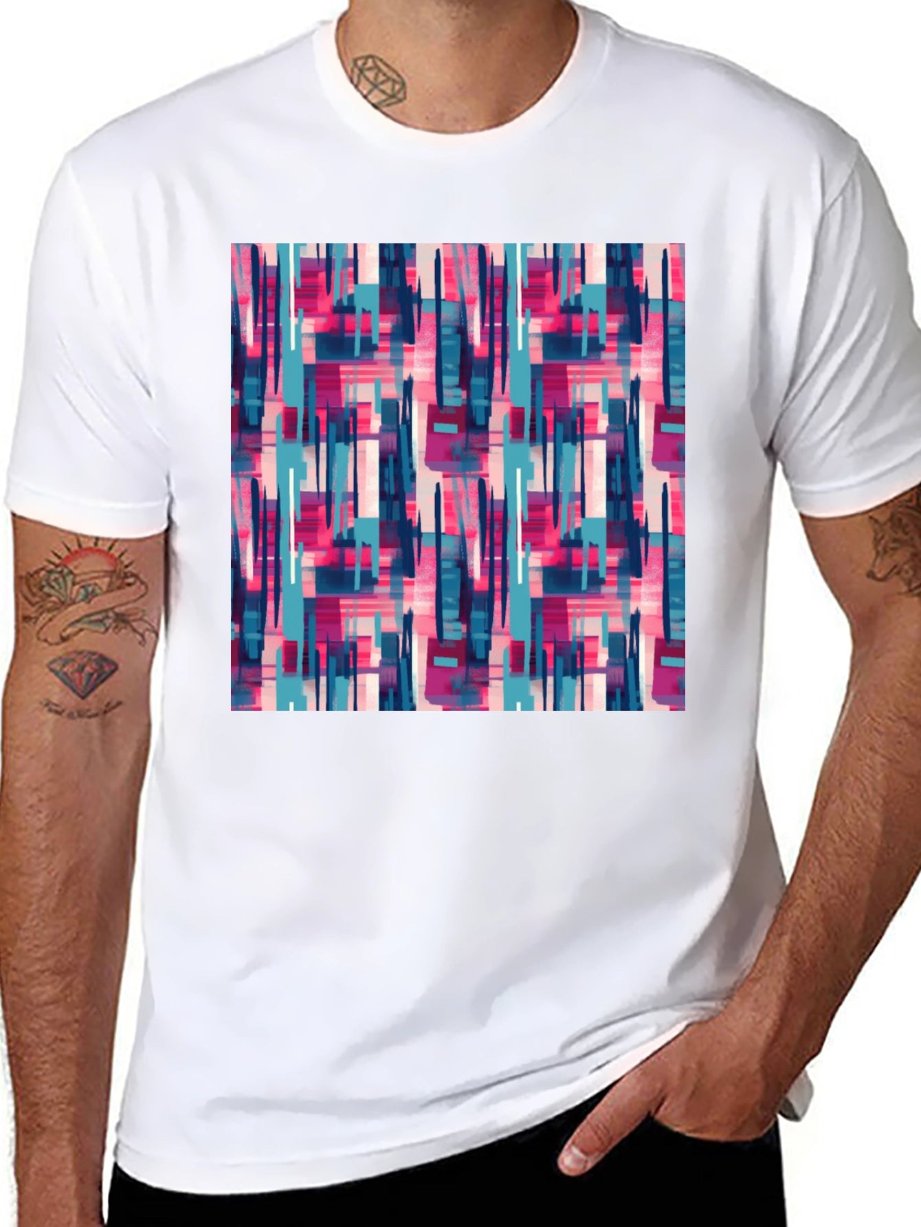 Abstract Pattern Crew Neck Tee