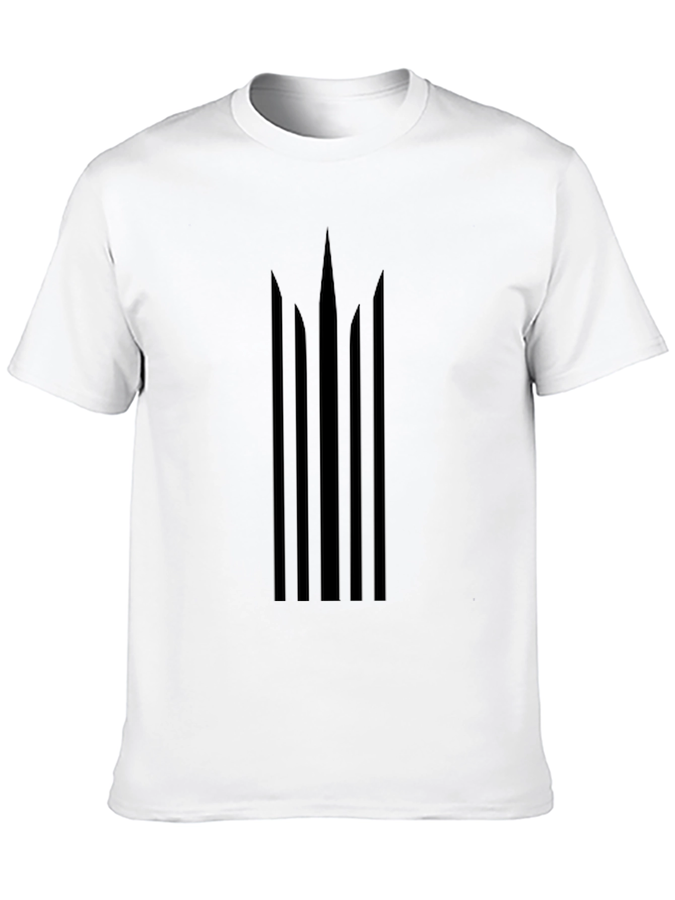 Modern Geometric Trident Tee - Black Casual Style