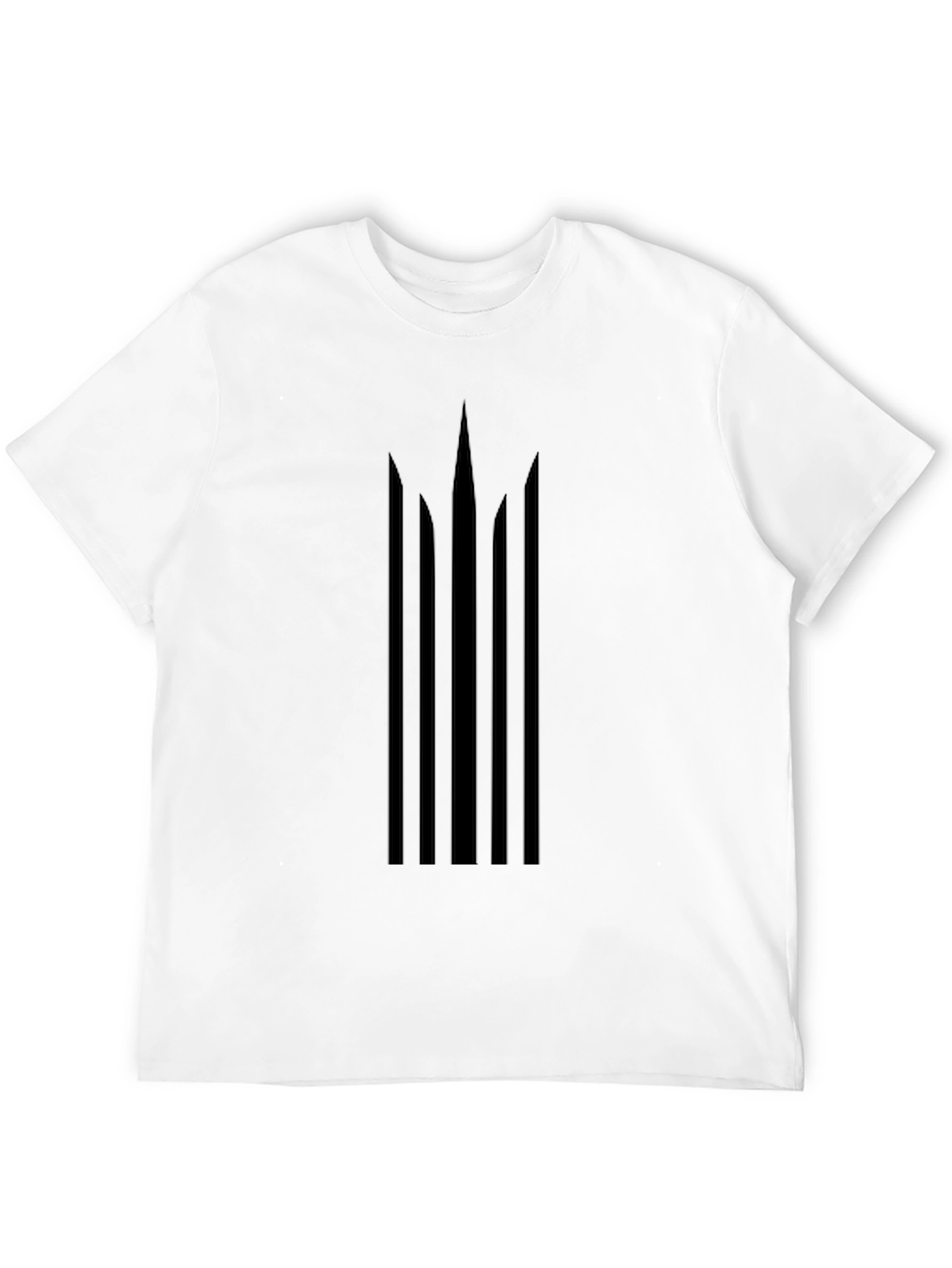 Modern Geometric Trident Tee - Black Casual Style