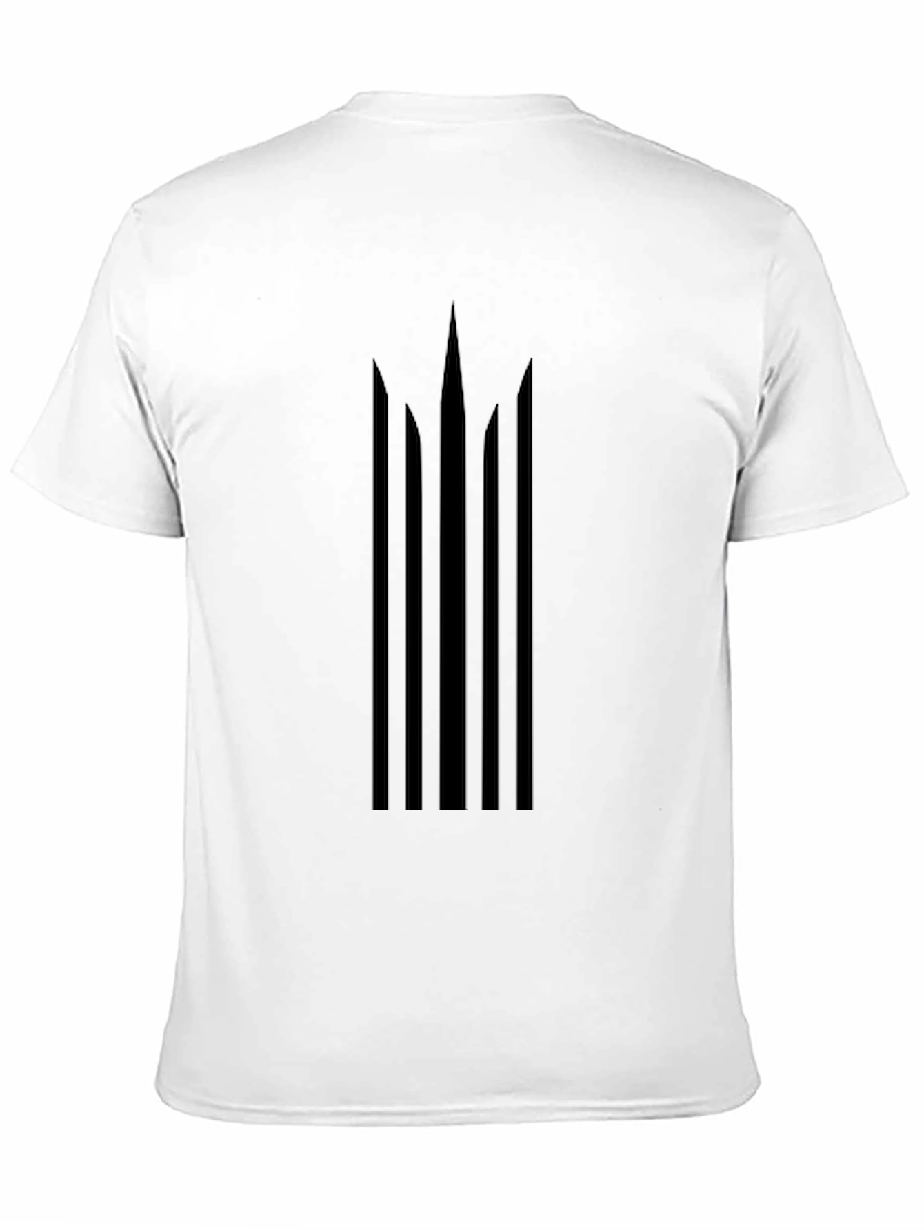 Modern Geometric Trident Tee - Black Casual Style