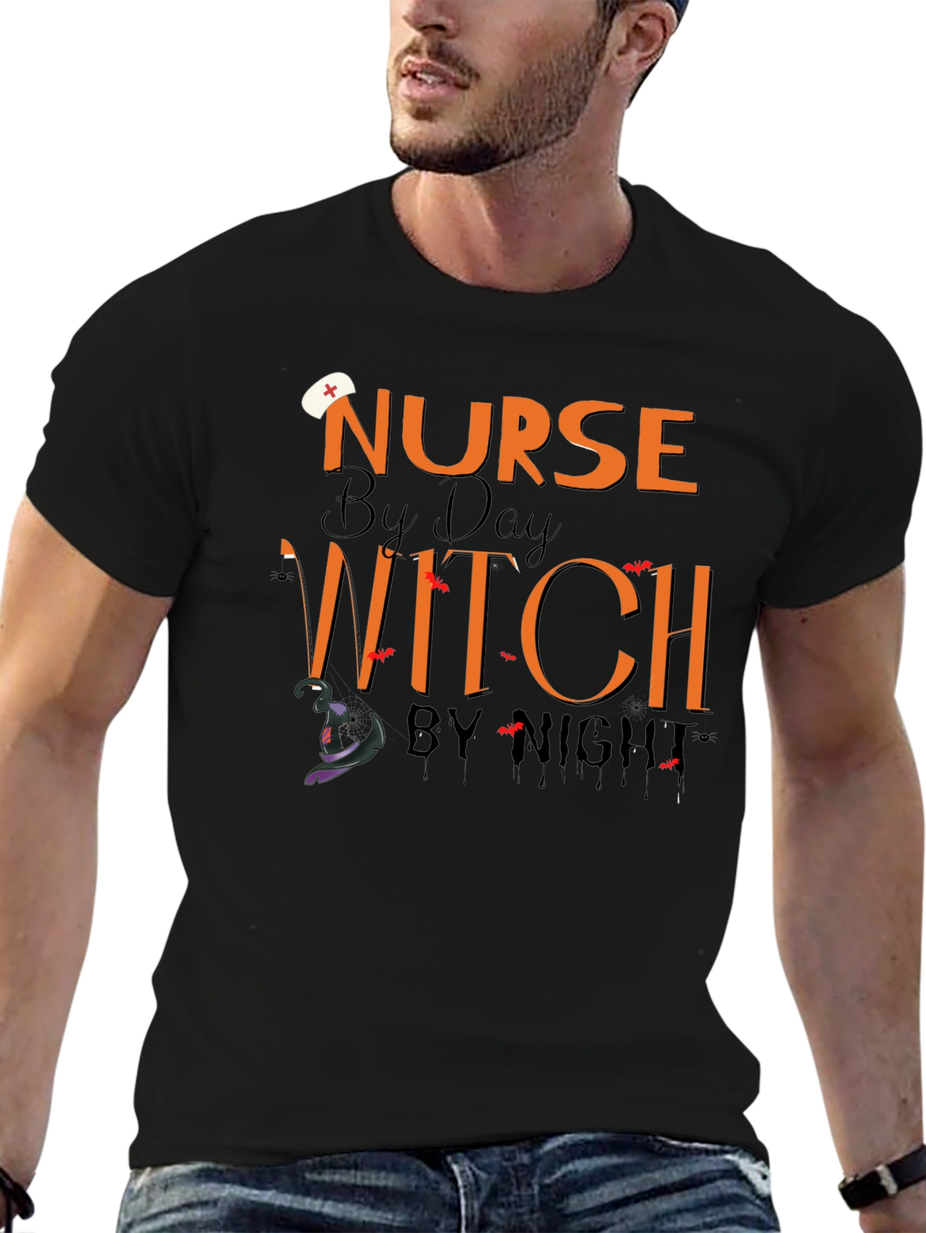 Nurse by Day Witch by Night Halloween T-Shirt