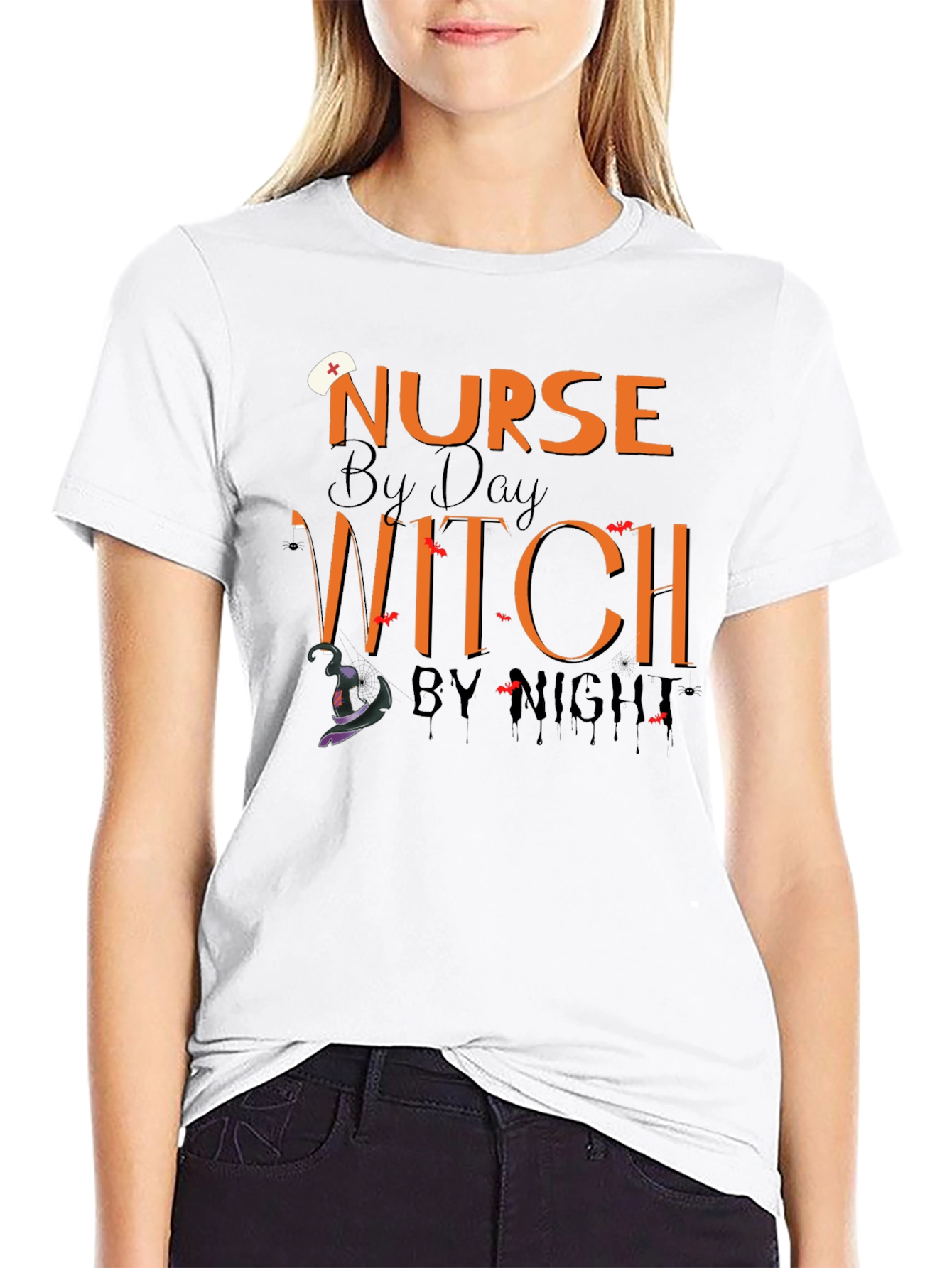 Nurse by Day Witch by Night Halloween T-Shirt