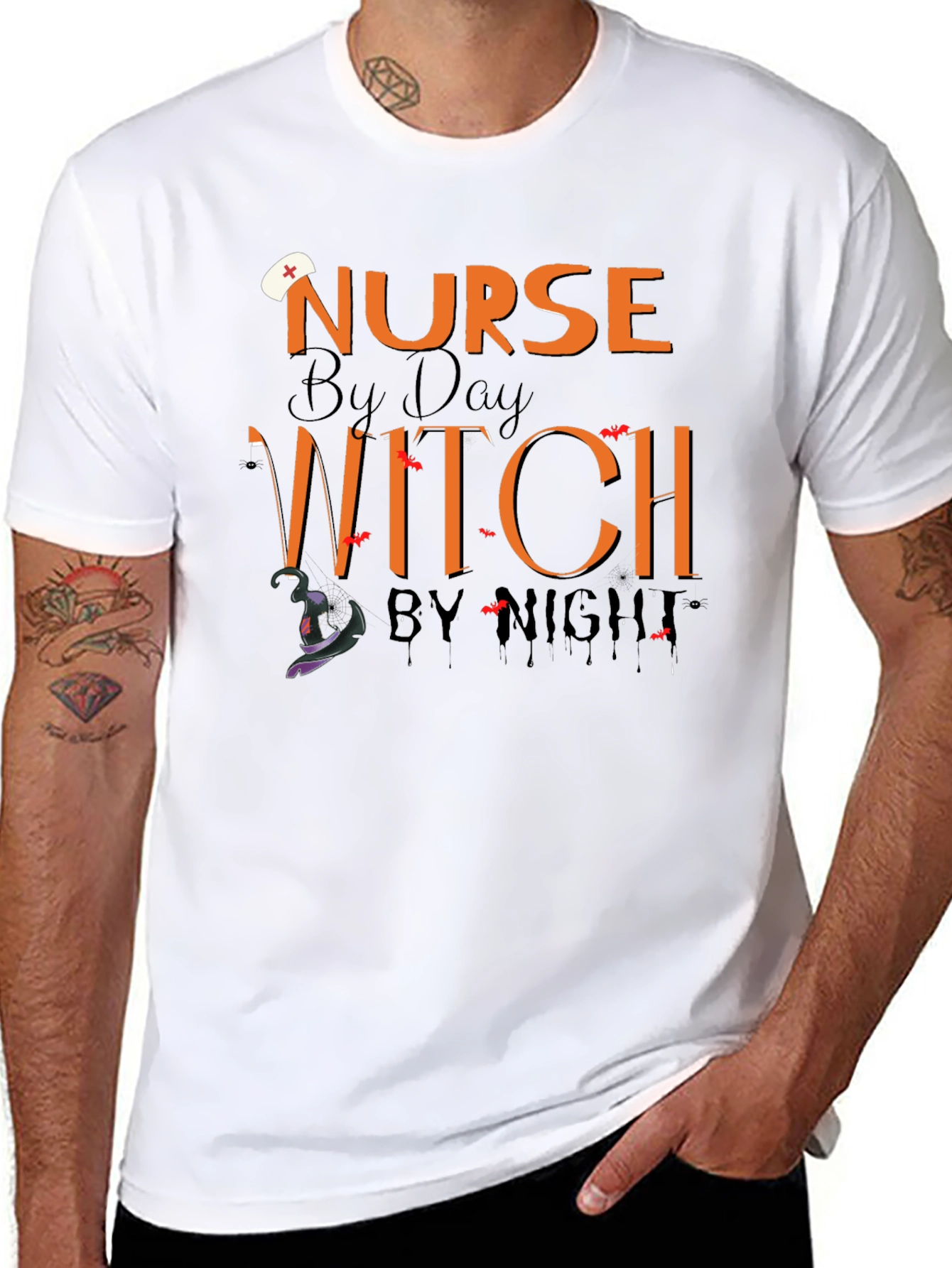 Nurse by Day Witch by Night Halloween T-Shirt