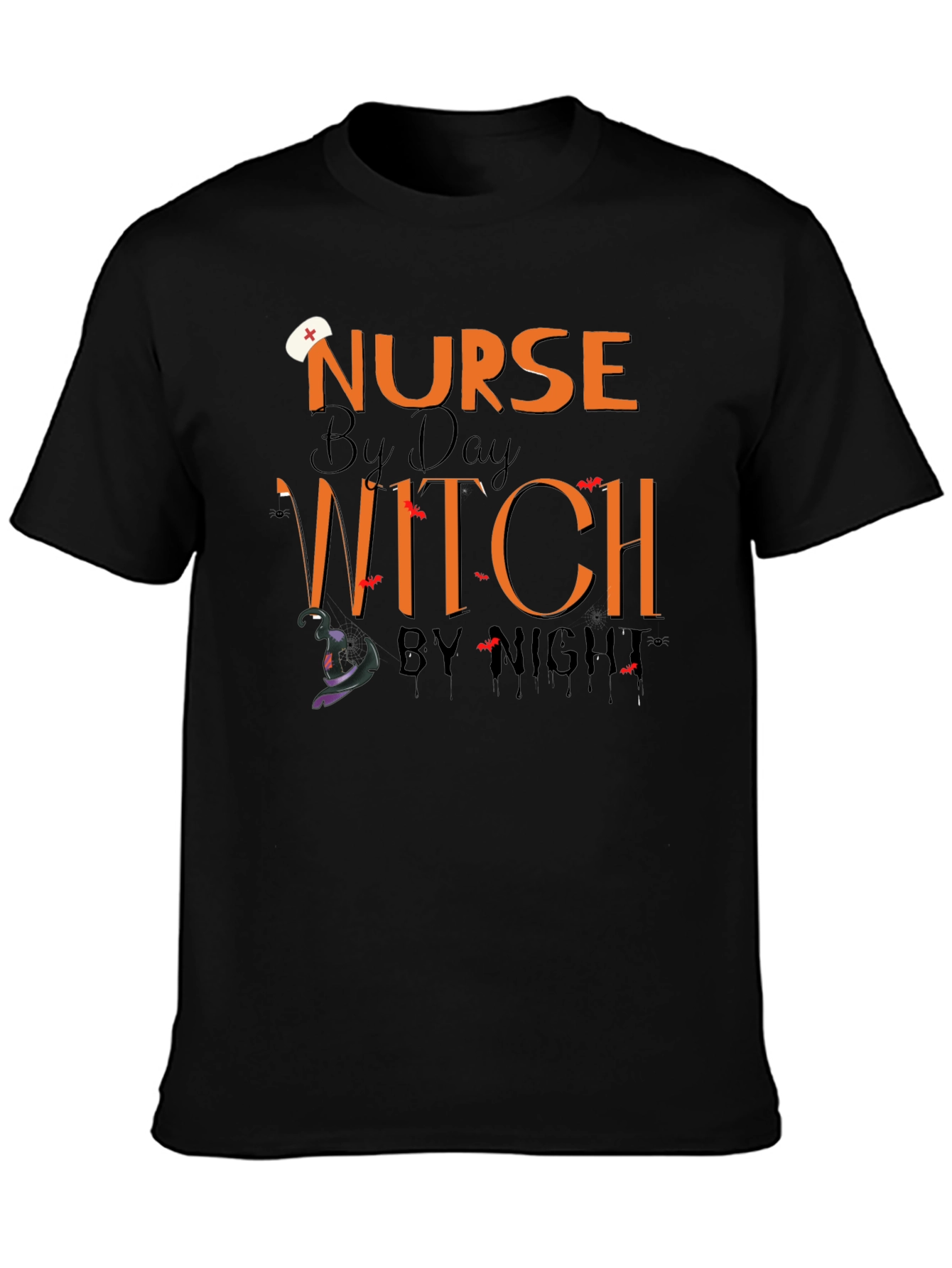 Nurse by Day Witch by Night Halloween T-Shirt