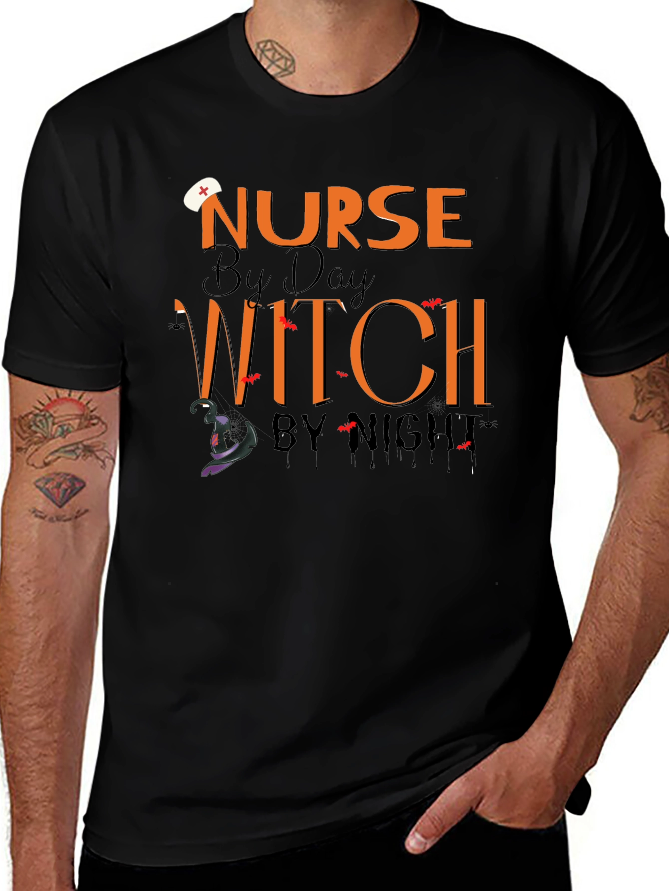 Nurse by Day Witch by Night Halloween T-Shirt