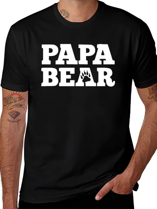 Papa Bear Graphic T-Shirt - Black Cotton Tee