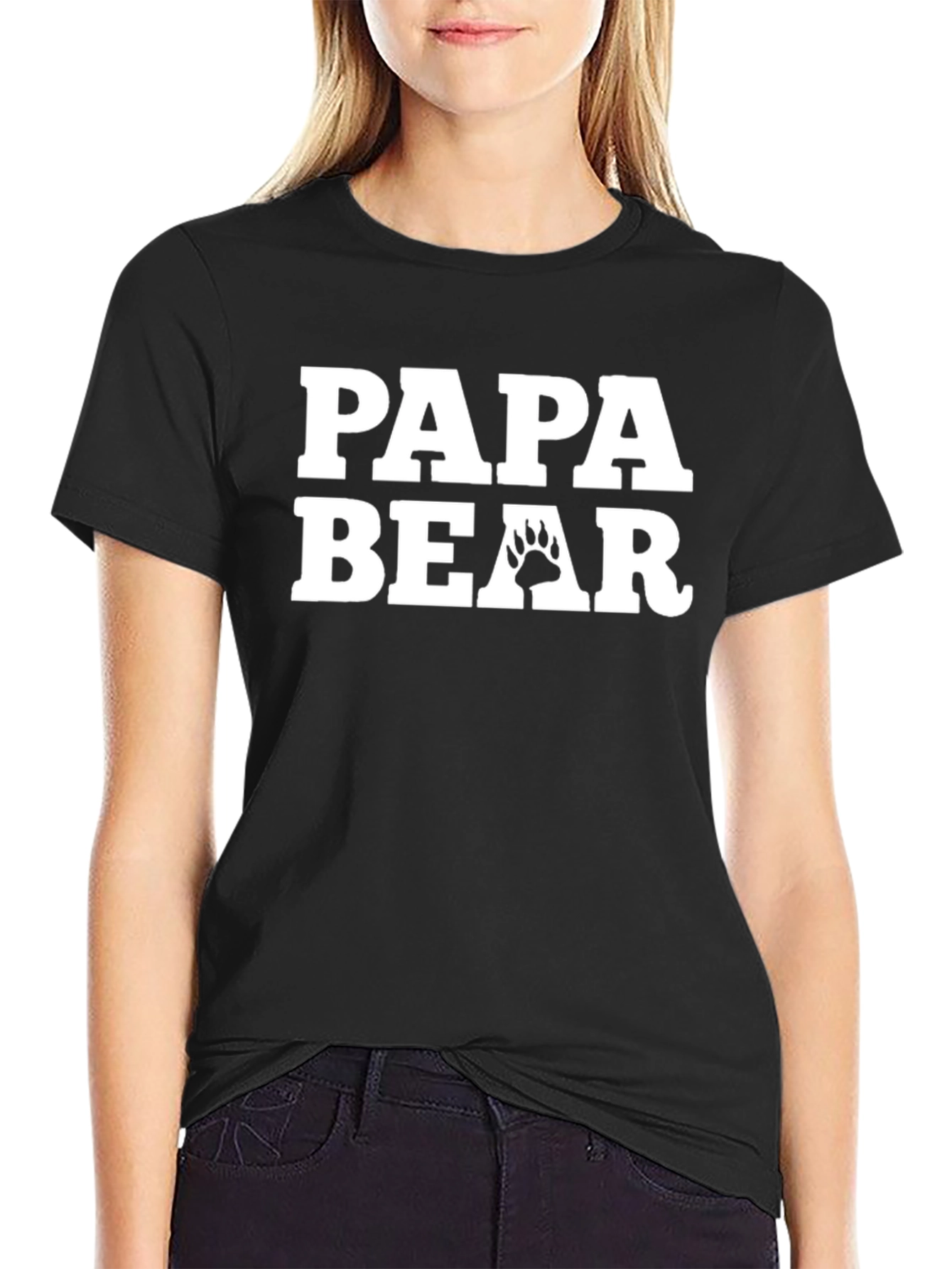 Papa Bear Graphic T-Shirt - Black Cotton Tee