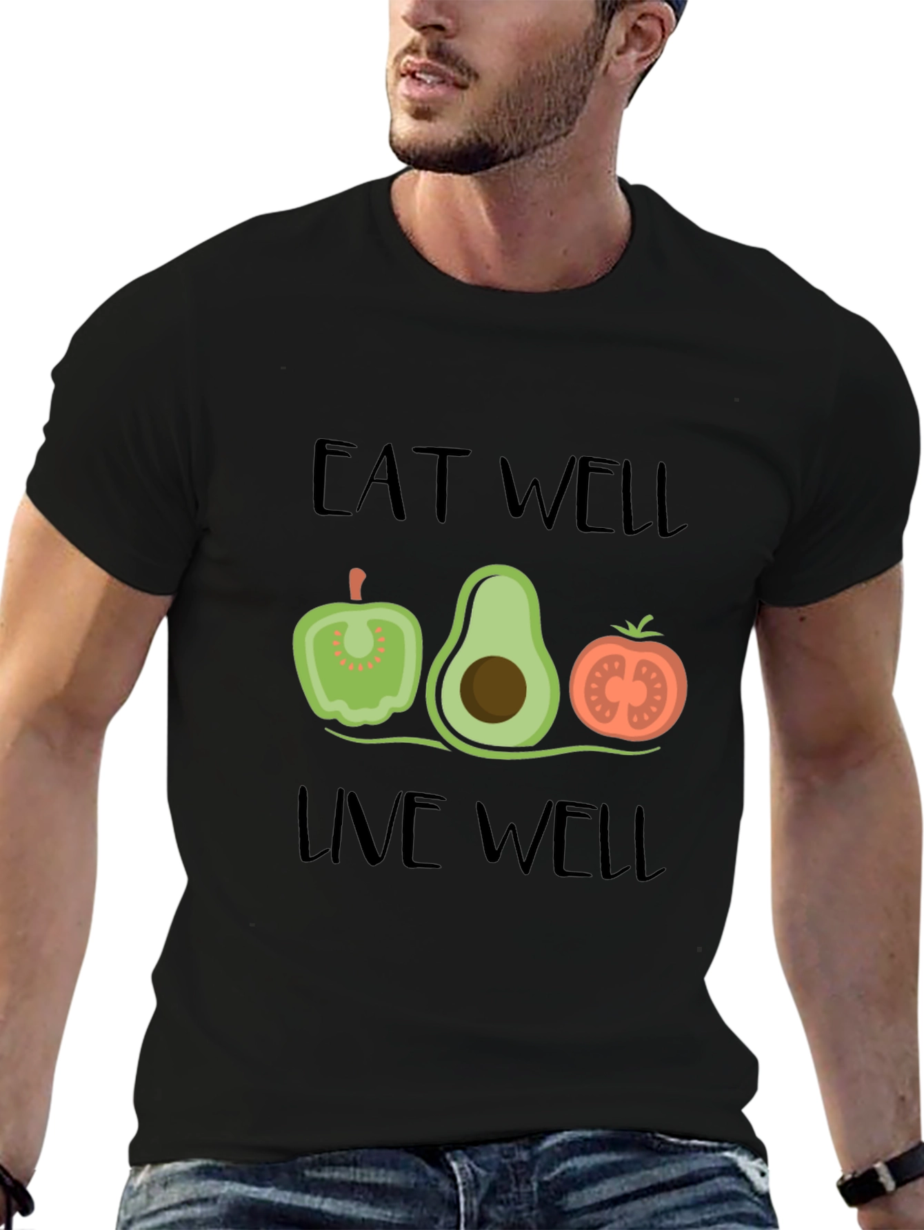 Eat Well Live Well Graphic Tee Shirt