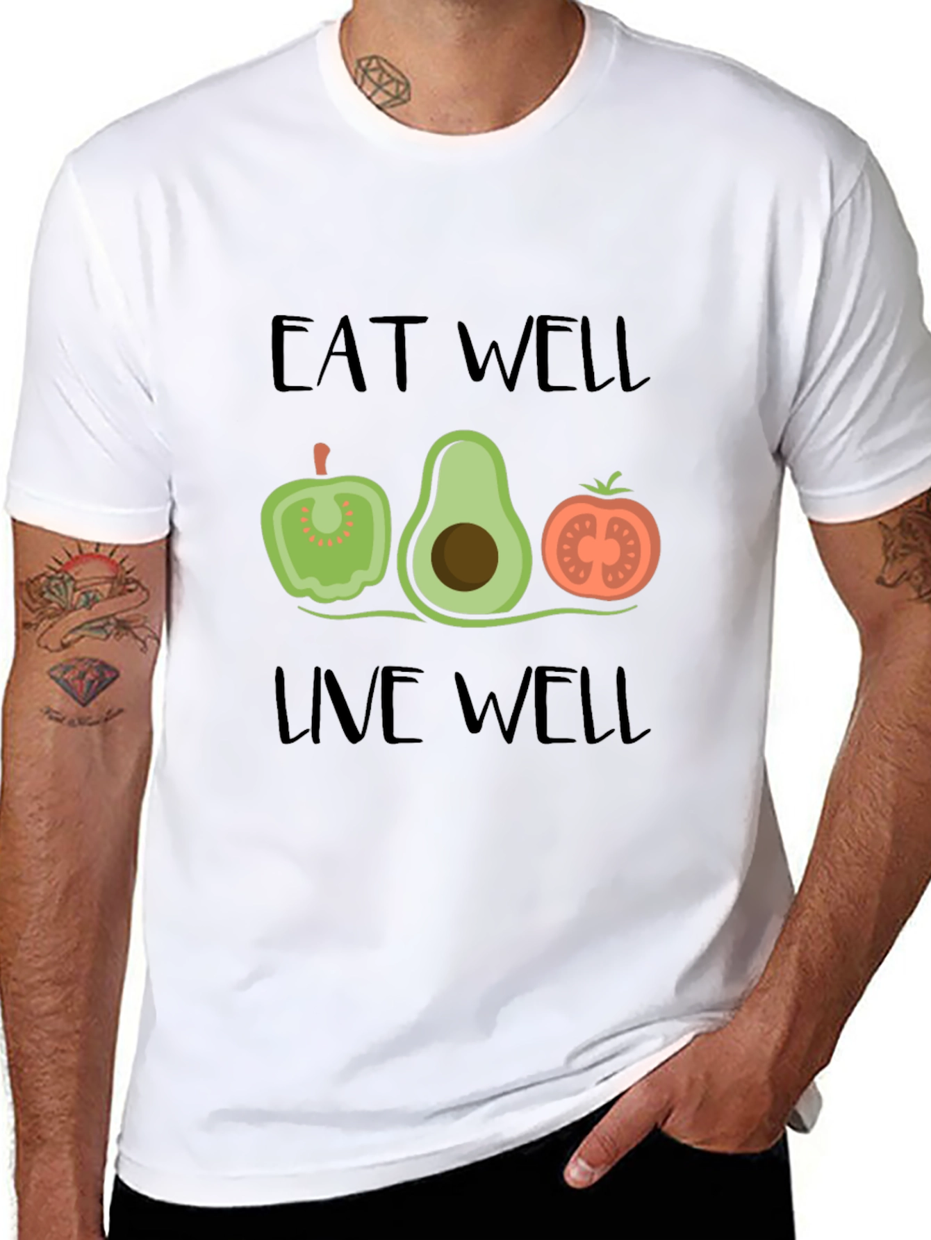 Eat Well Live Well Graphic Tee Shirt