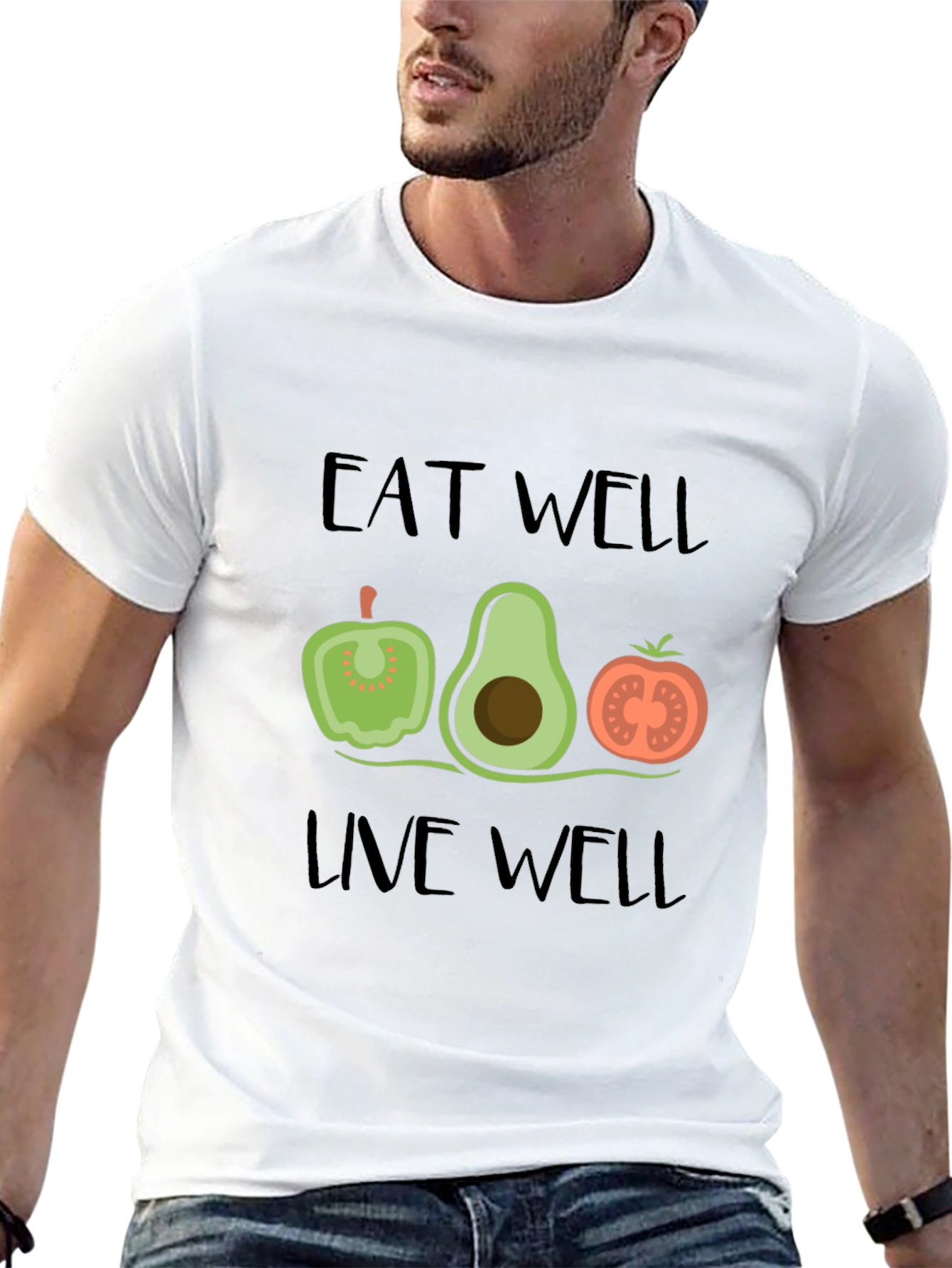 Eat Well Live Well Graphic Tee Shirt