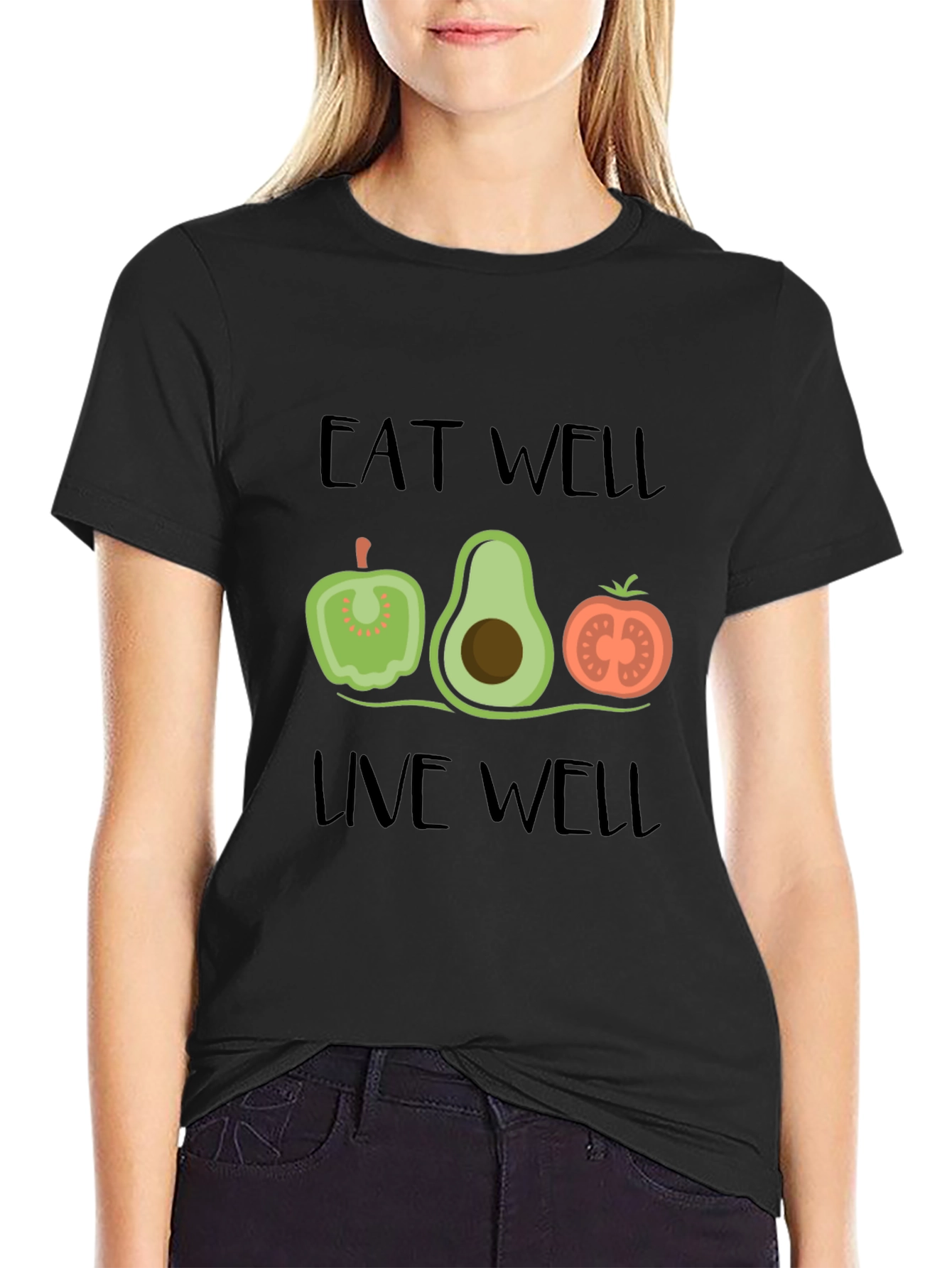 Eat Well Live Well Graphic Tee Shirt