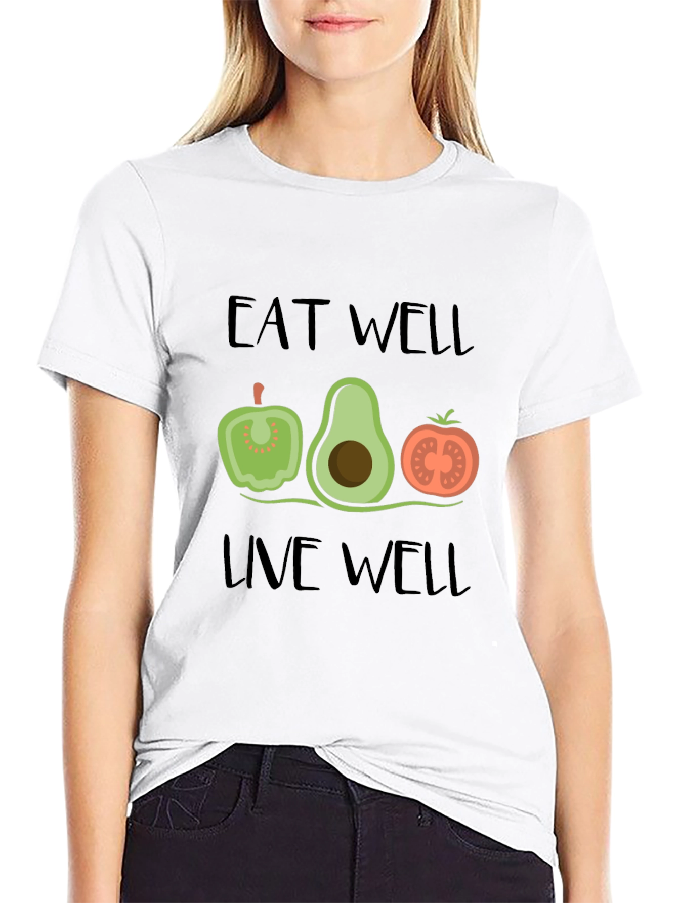 Eat Well Live Well Graphic Tee Shirt