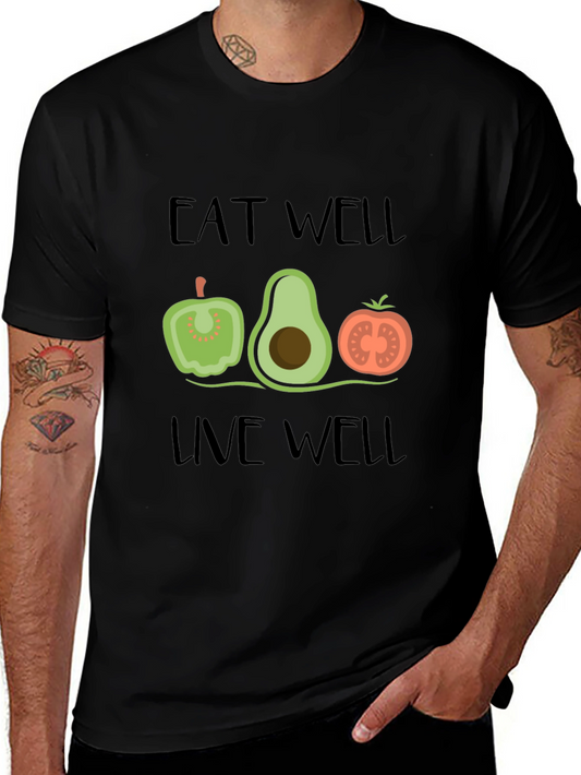 Eat Well Live Well Graphic Tee Shirt