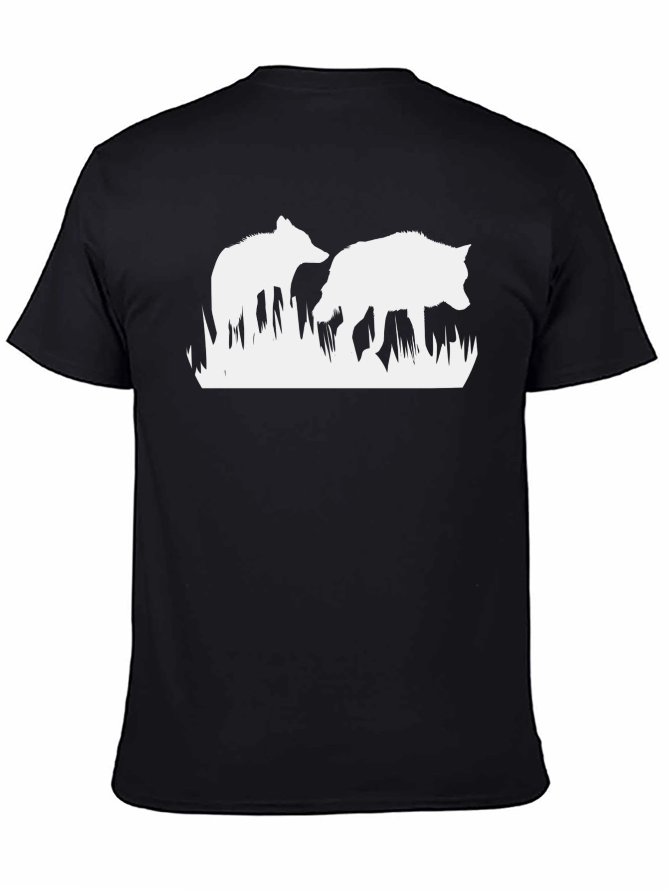 Wildlife Wolves Graphic T-Shirt - Black