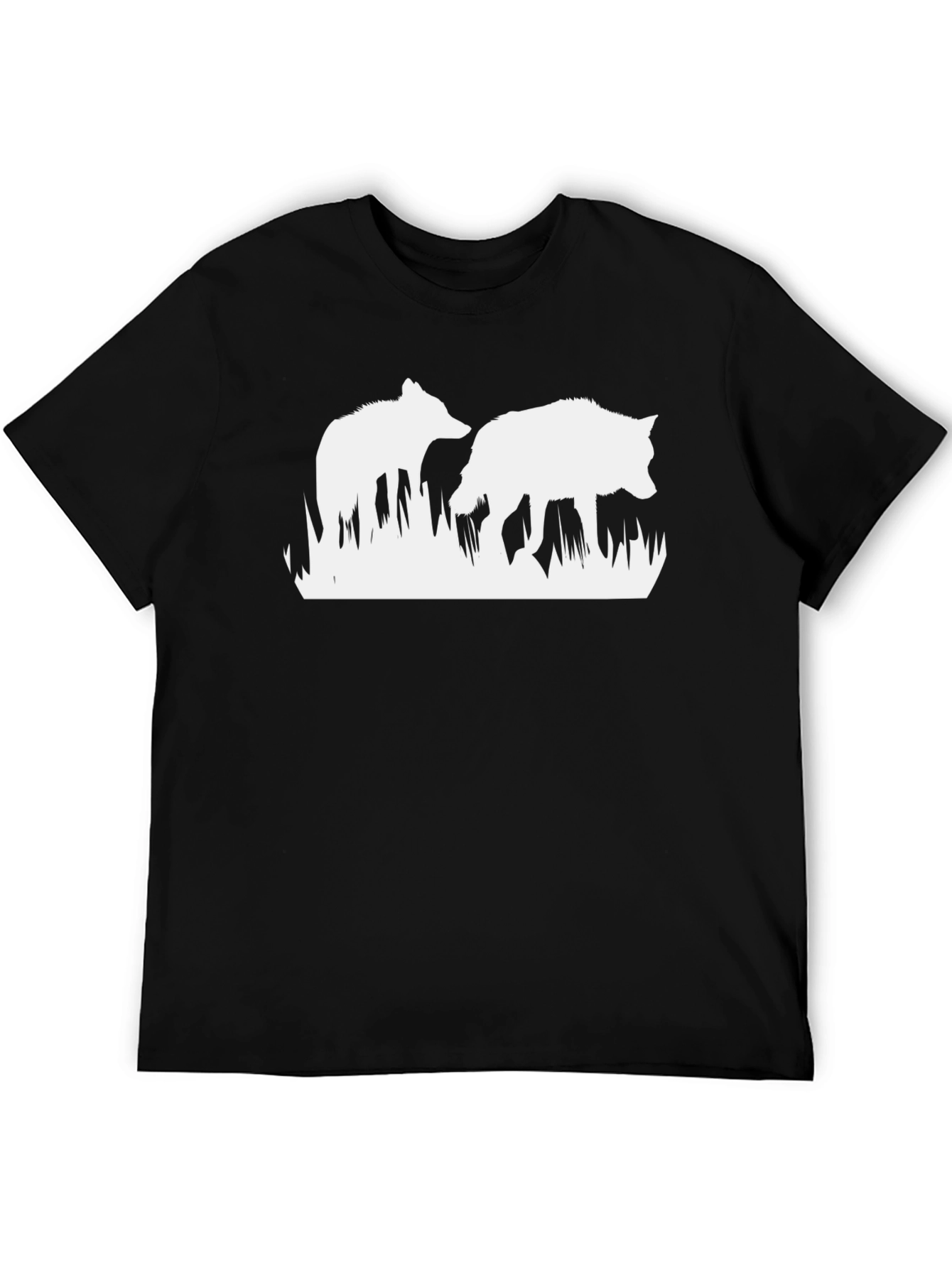 Wildlife Wolves Graphic T-Shirt - Black