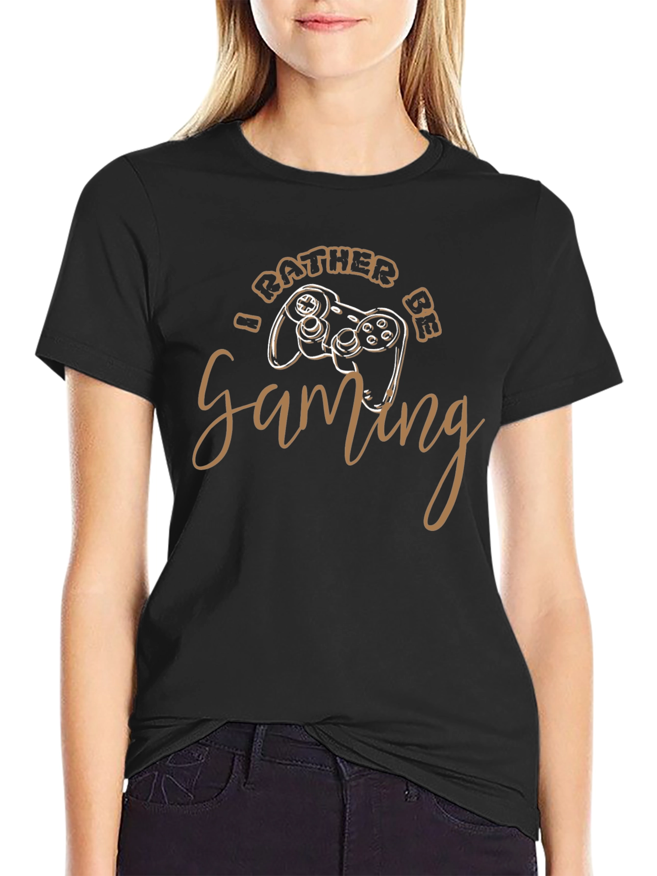 Id Rather Be Gaming Black T-Shirt