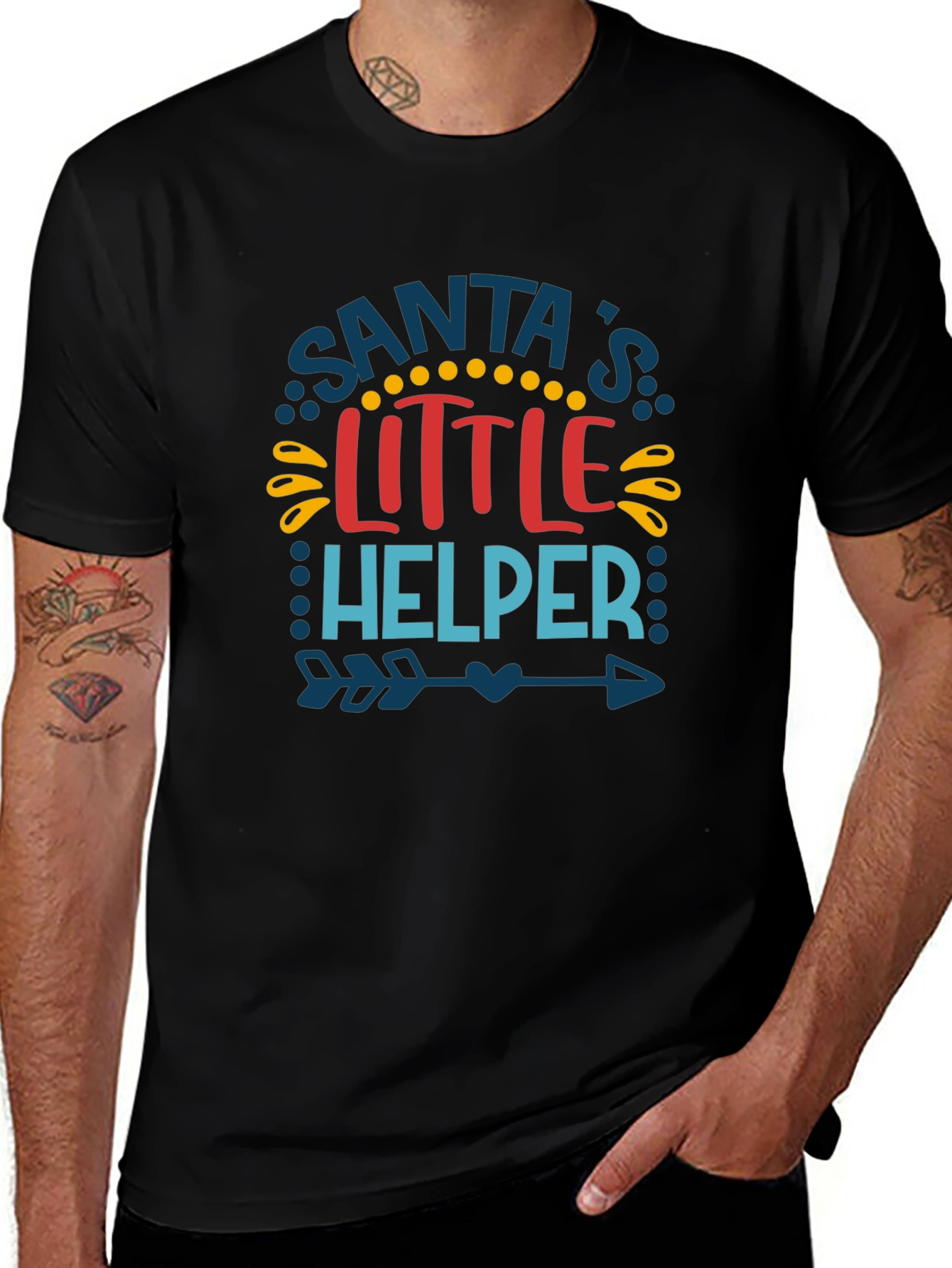 Santas Little Helper Graphic Tee