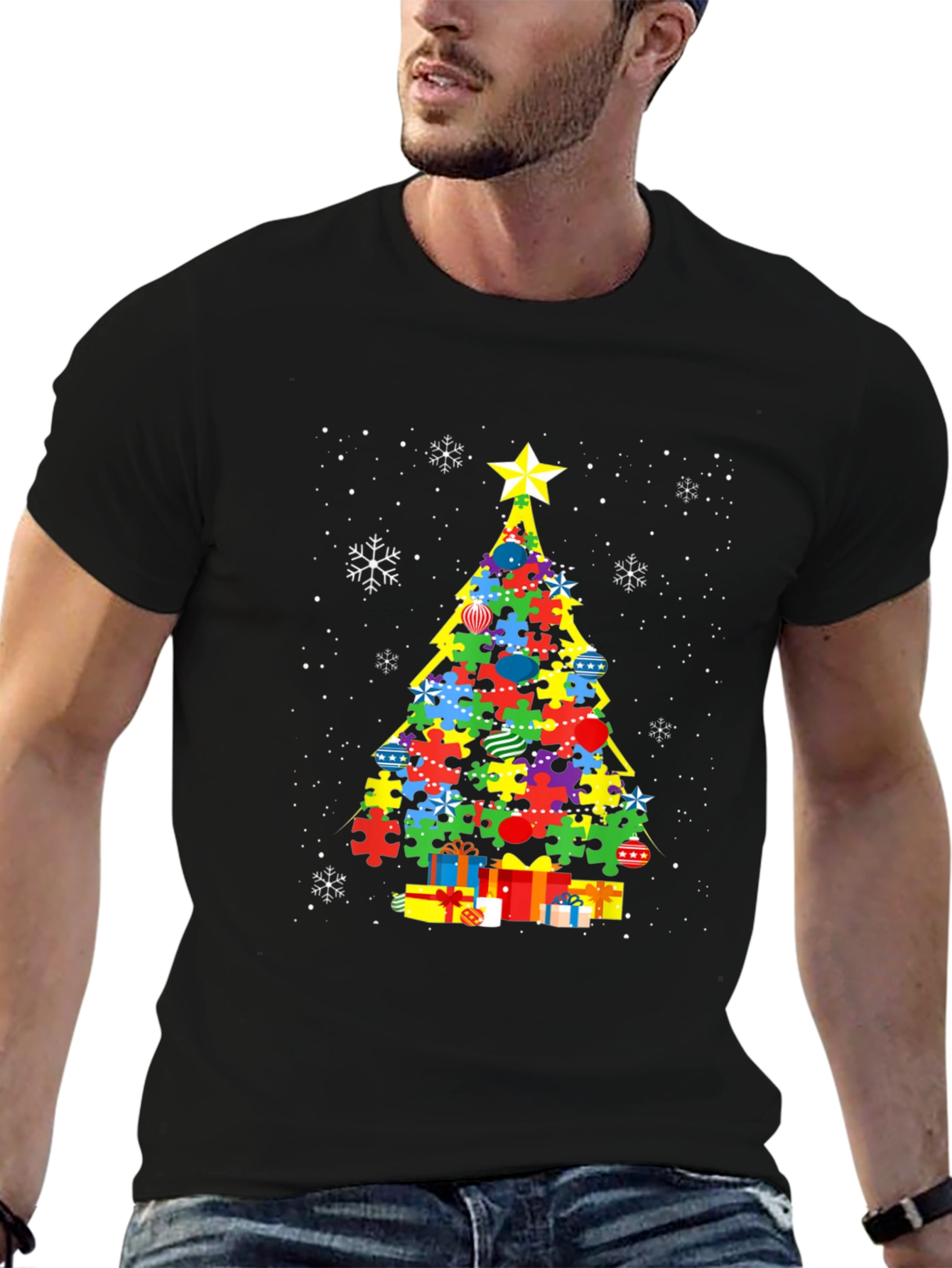 Autism Awareness Christmas Tree T-Shirt