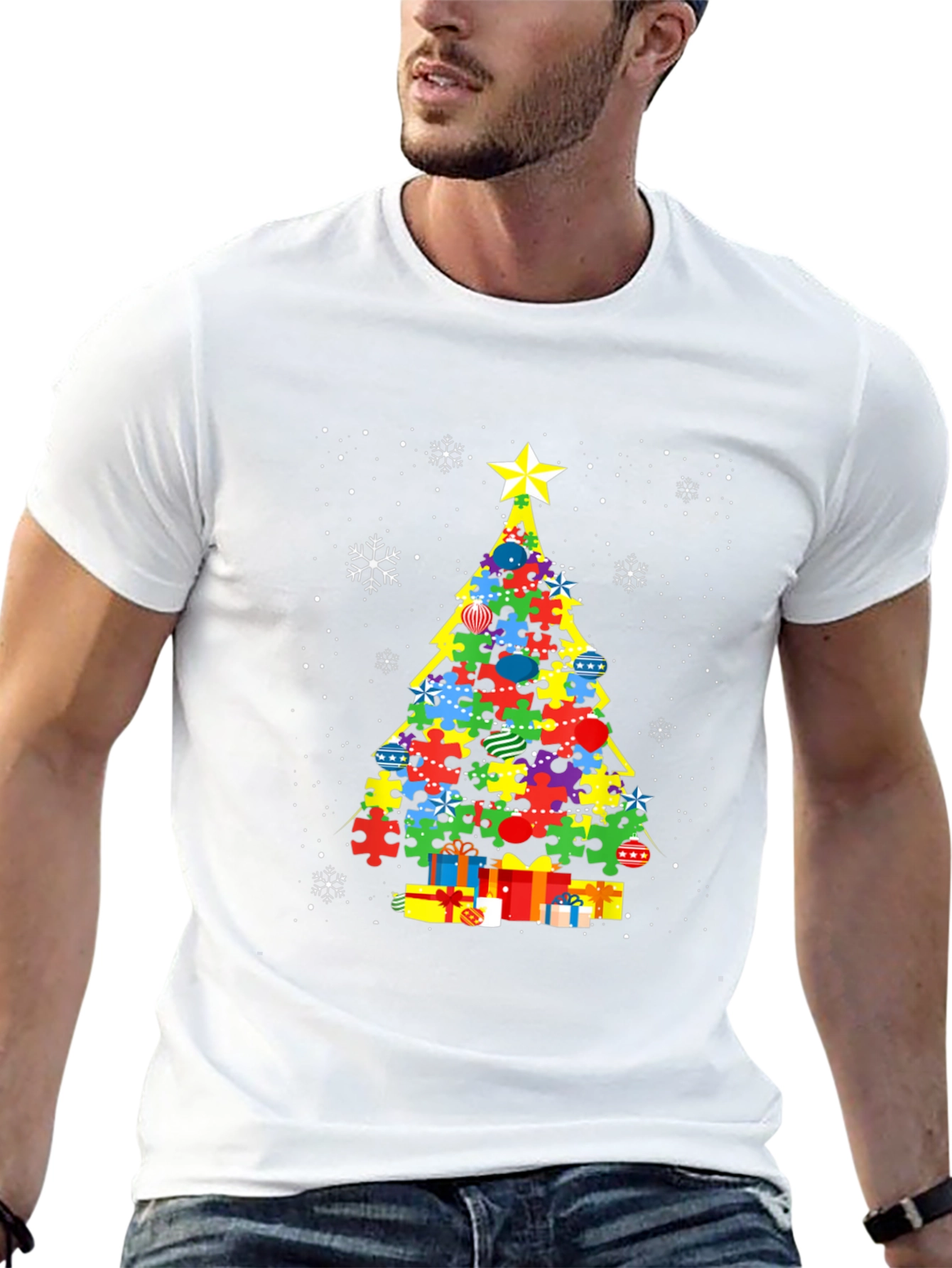 Autism Awareness Christmas Tree T-Shirt