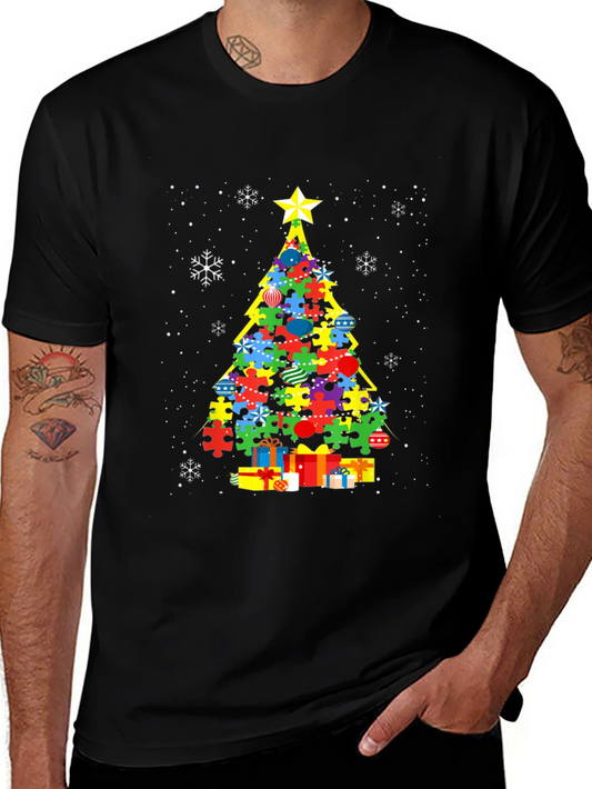 Autism Awareness Christmas Tree T-Shirt