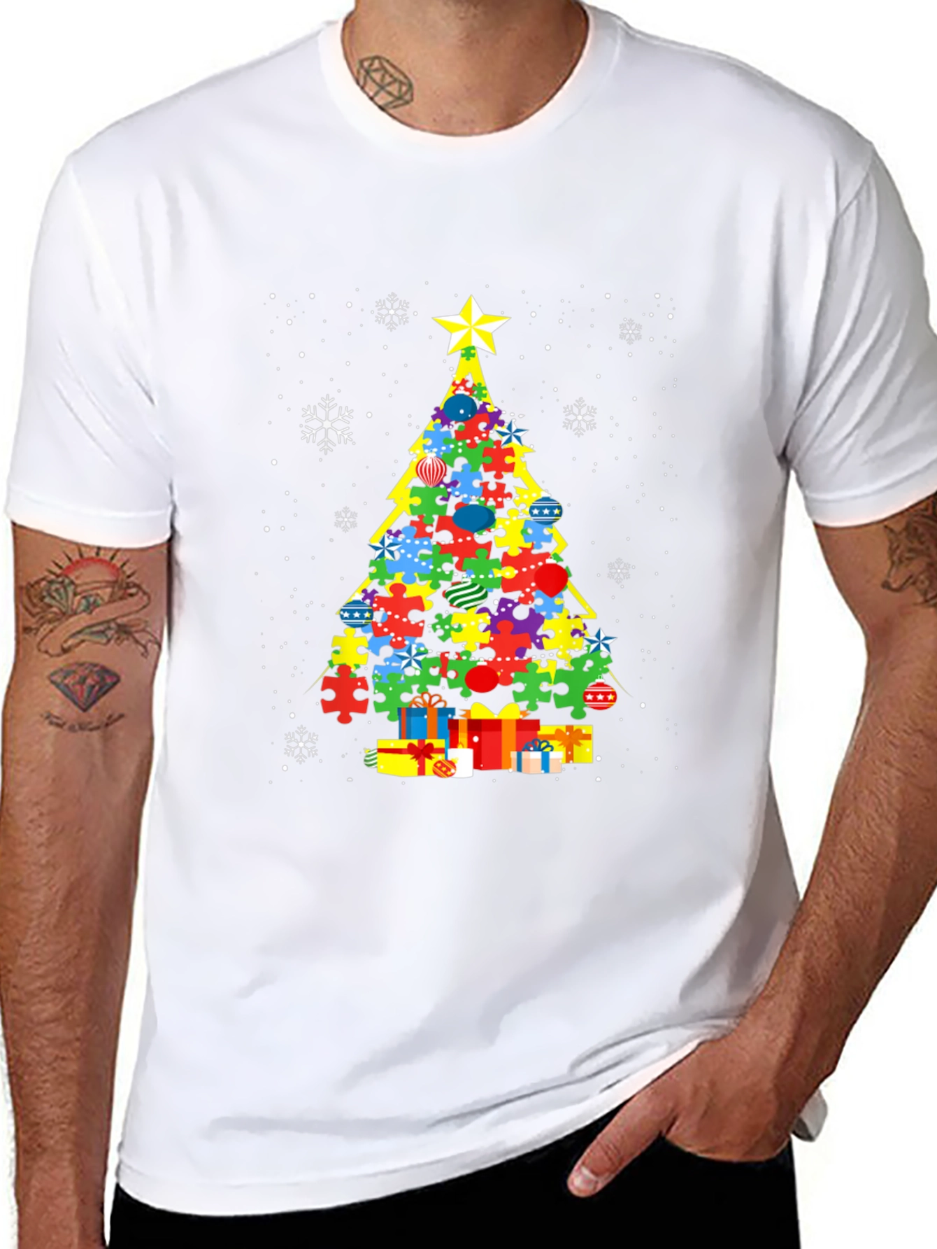 Autism Awareness Christmas Tree T-Shirt