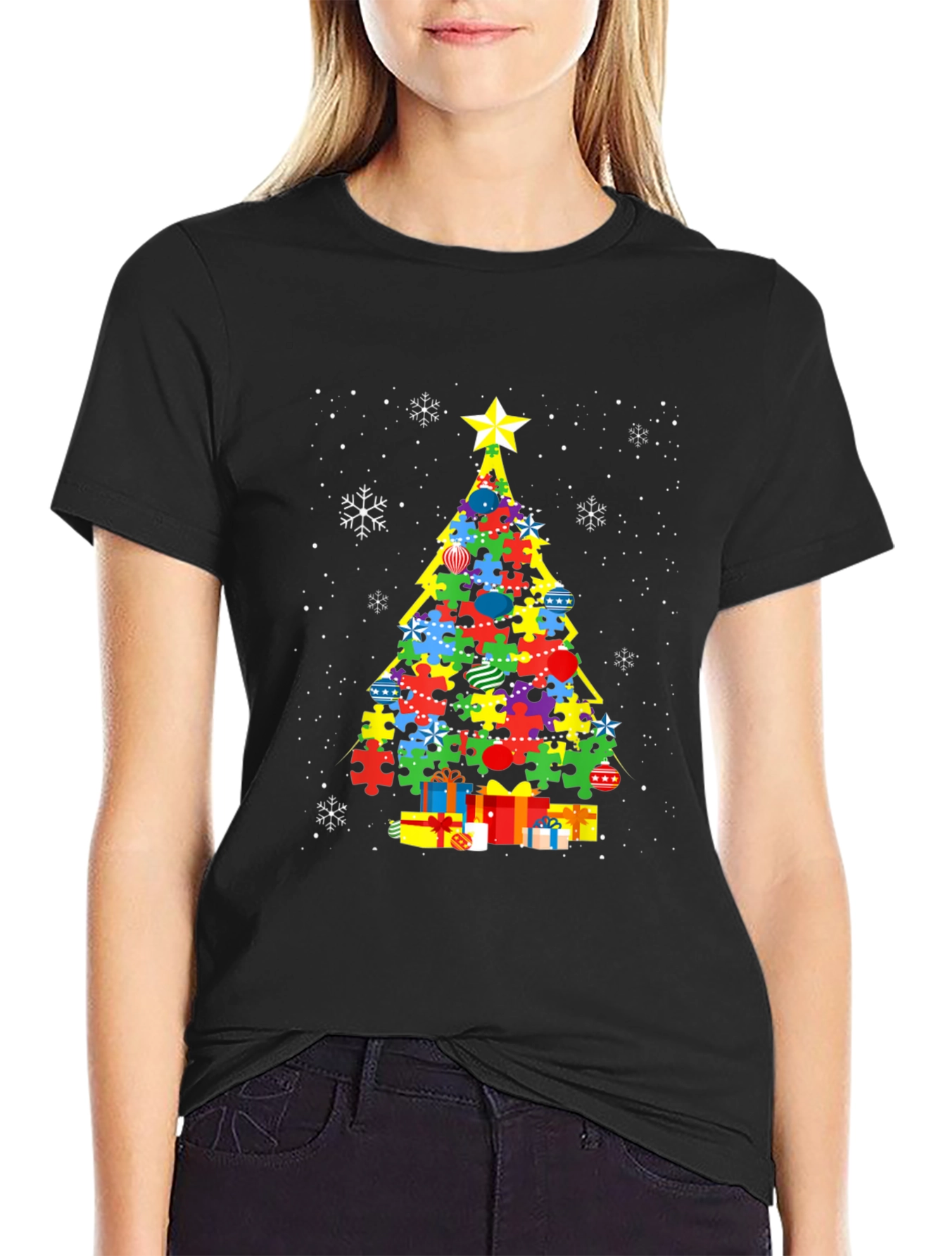 Autism Awareness Christmas Tree T-Shirt