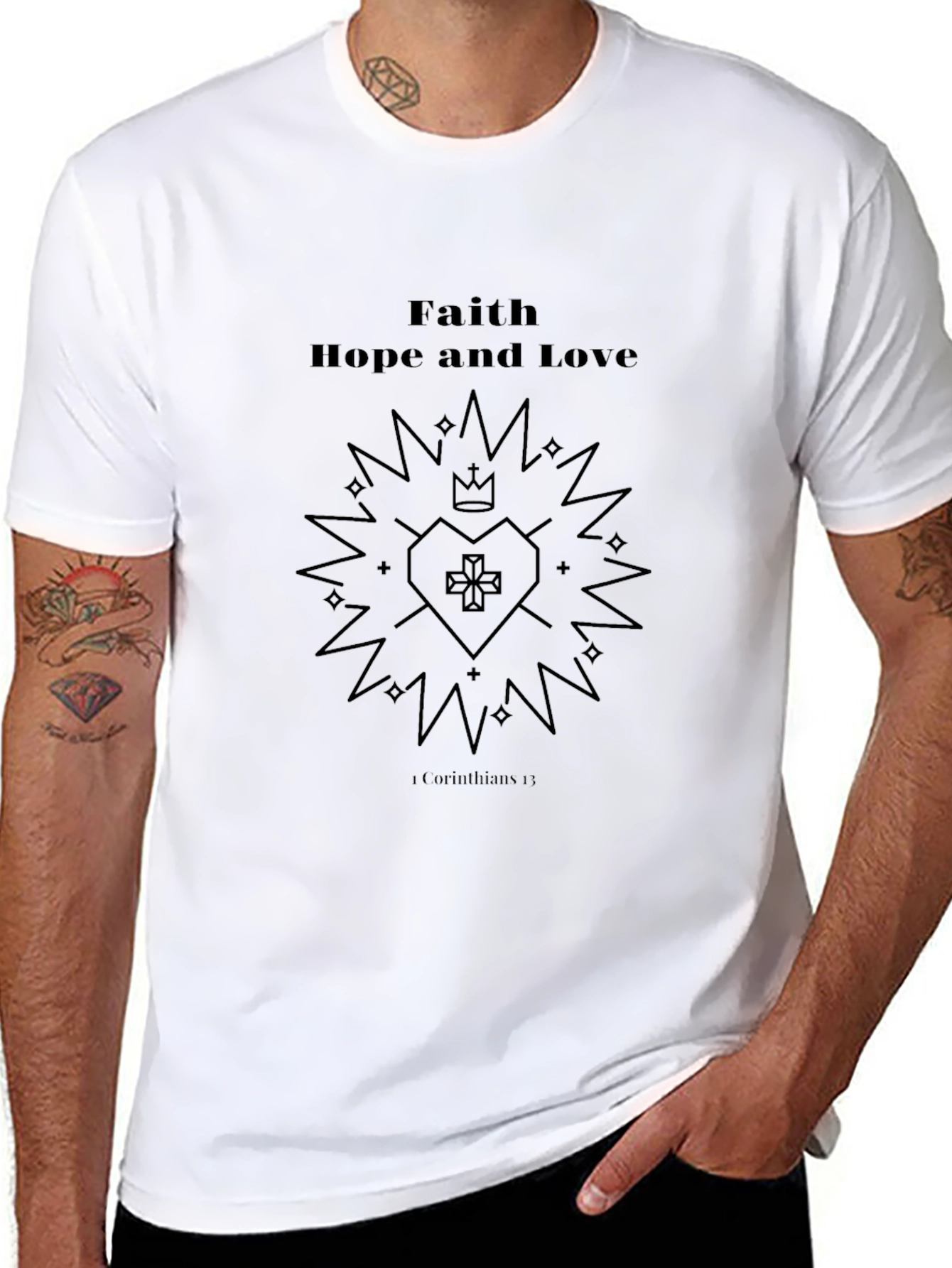 Faith Hope Love T-Shirt Religious Graphic Tee