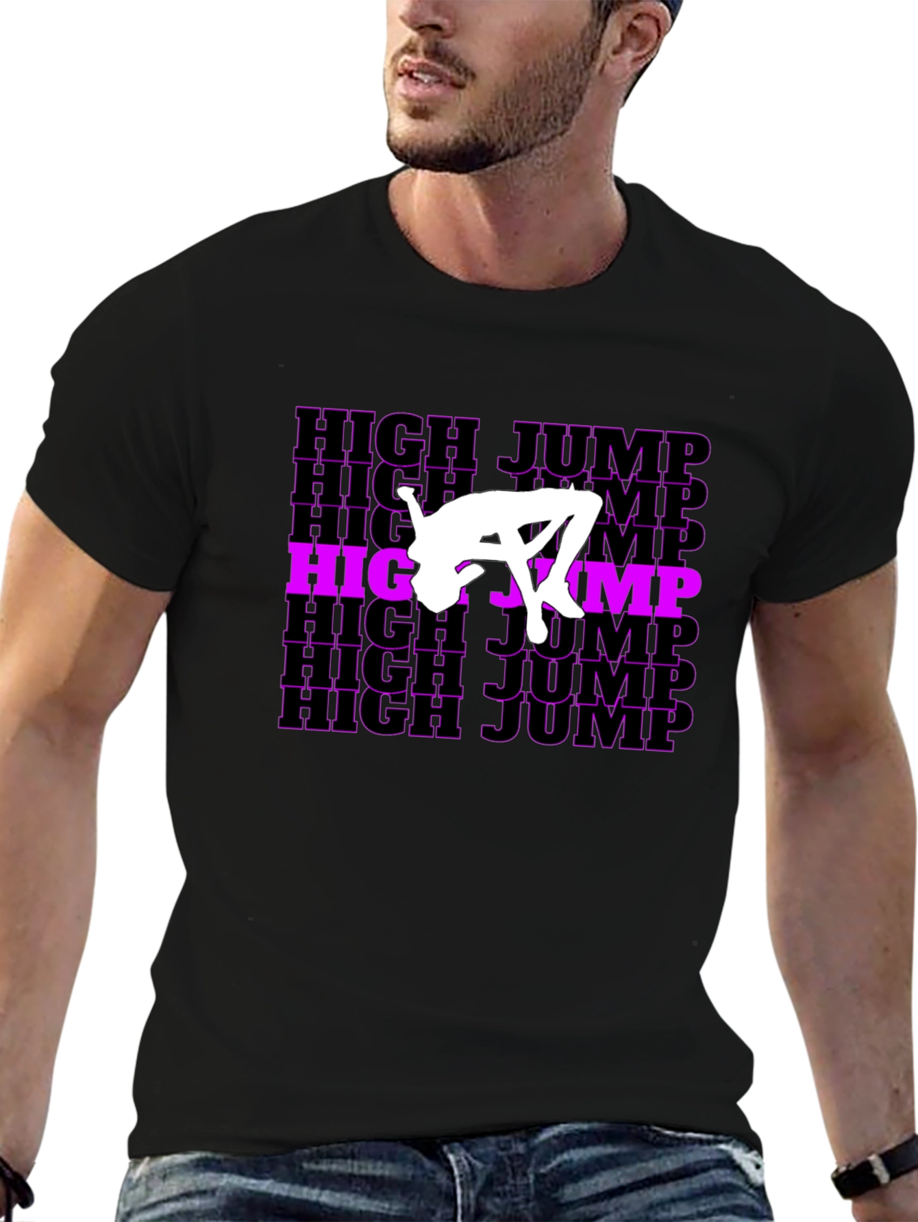 High Jump Graphic T-Shirt - Black Cotton Tee