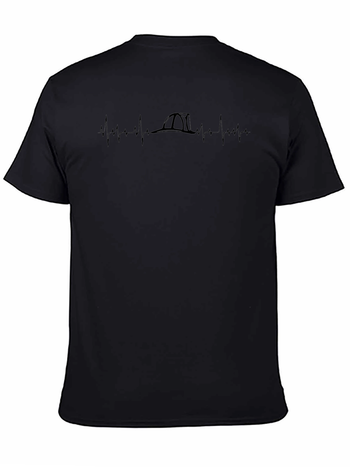 Firefighter Heartbeat T-Shirt - Black