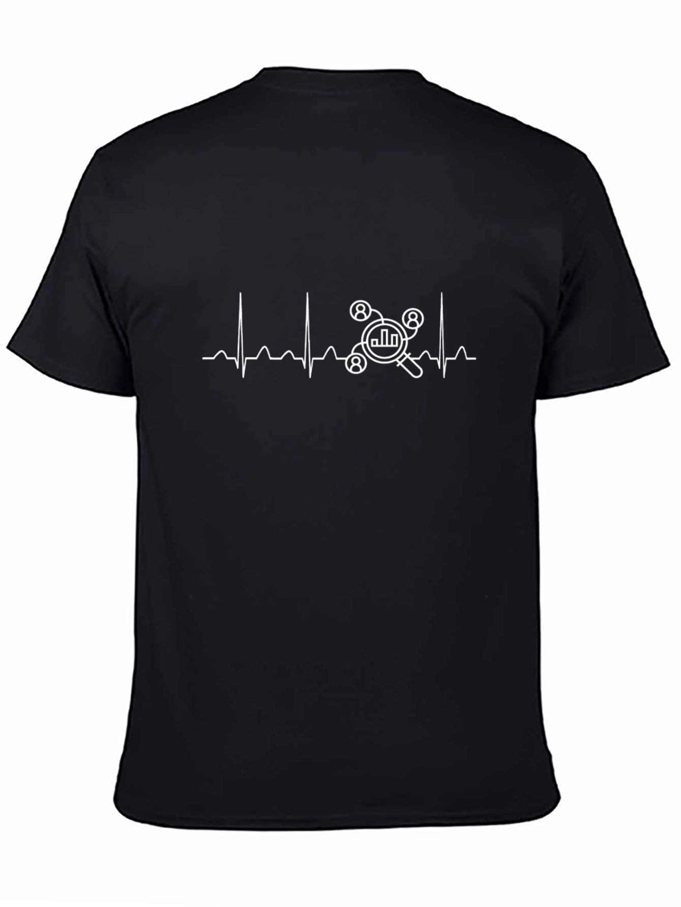 Data Analytics Heartbeat Black T-Shirt