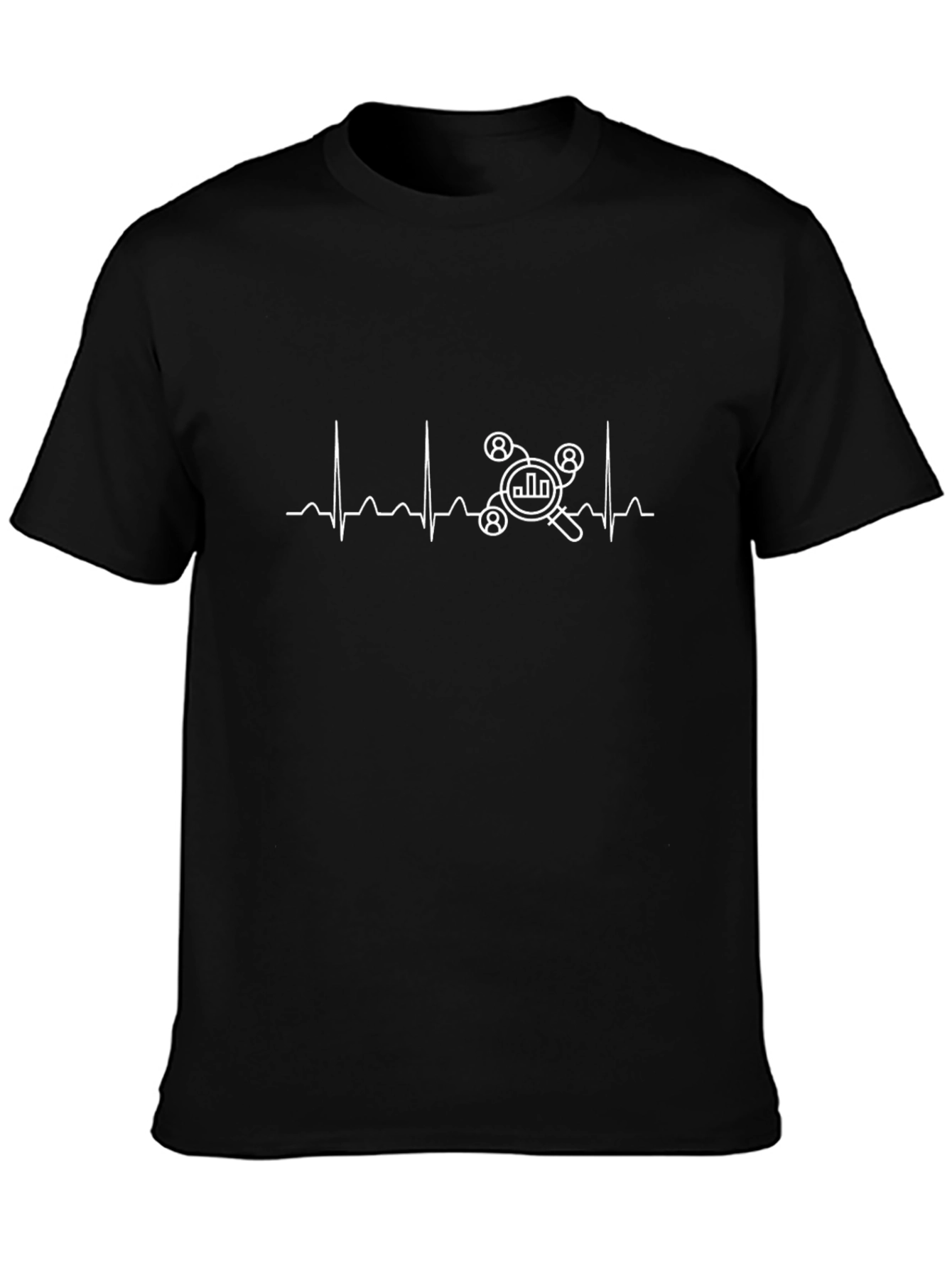 Data Analytics Heartbeat Black T-Shirt