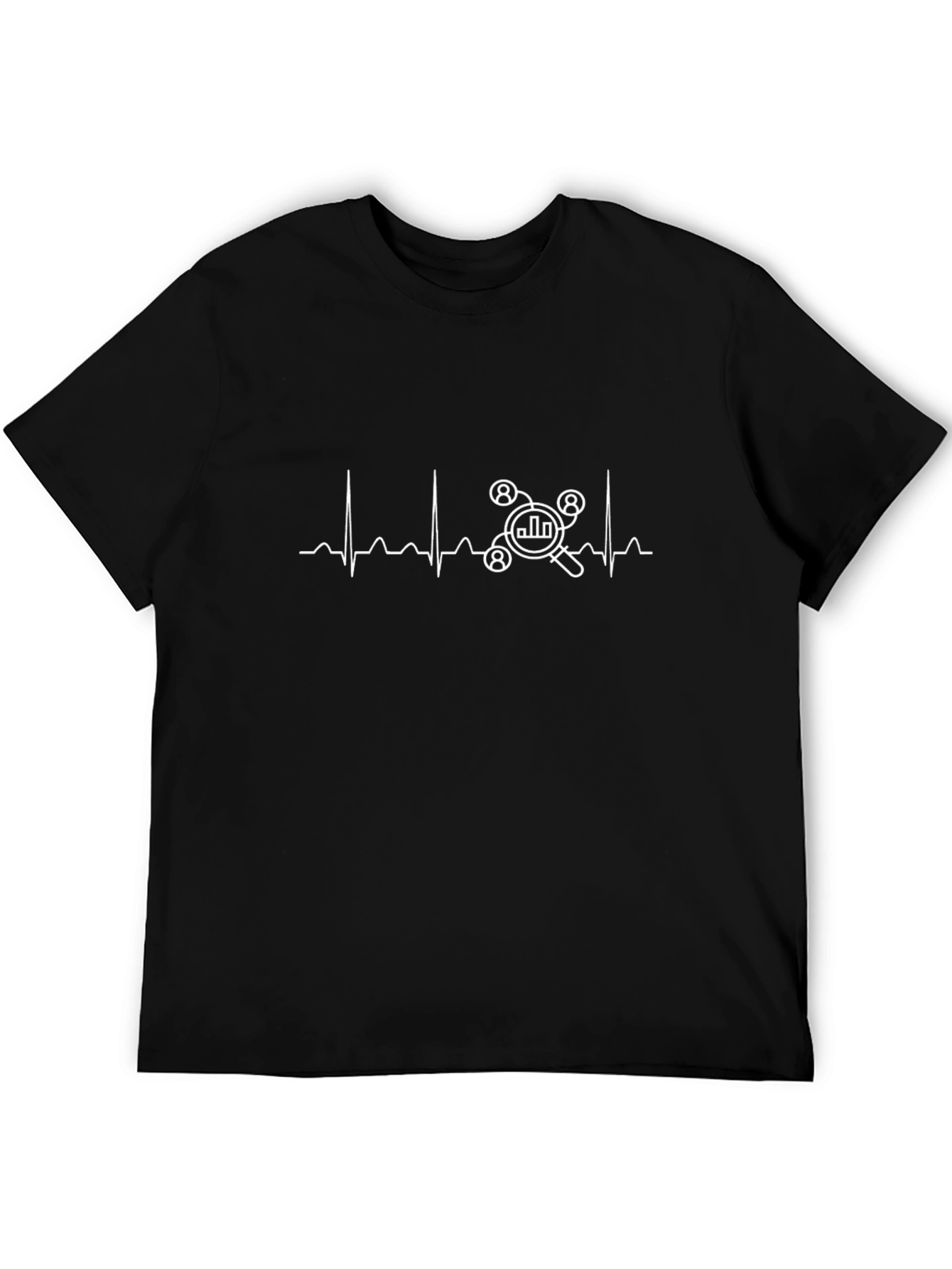 Data Analytics Heartbeat Black T-Shirt