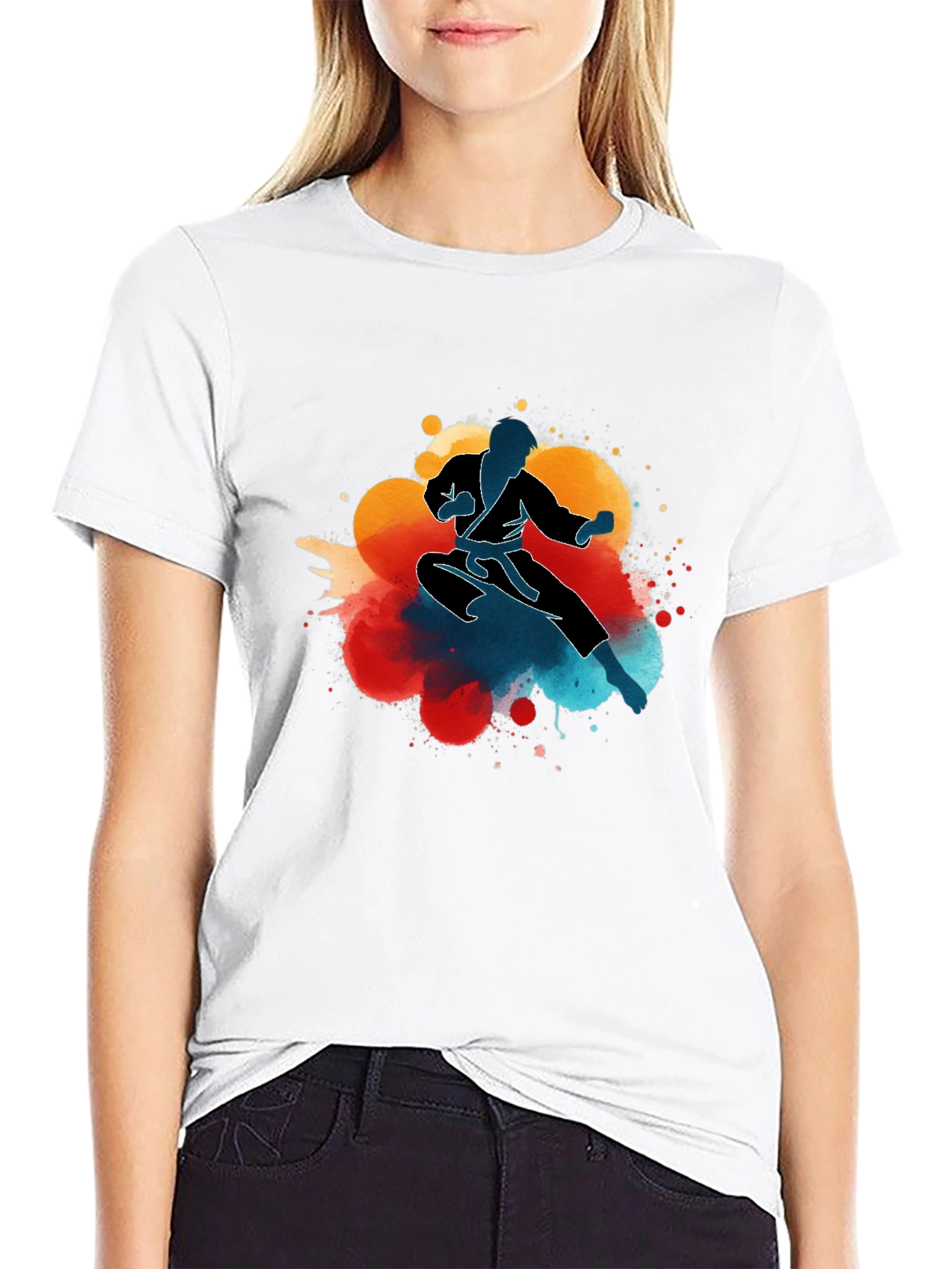 Karate Kick T-Shirt - Mens Black Graphic Tee