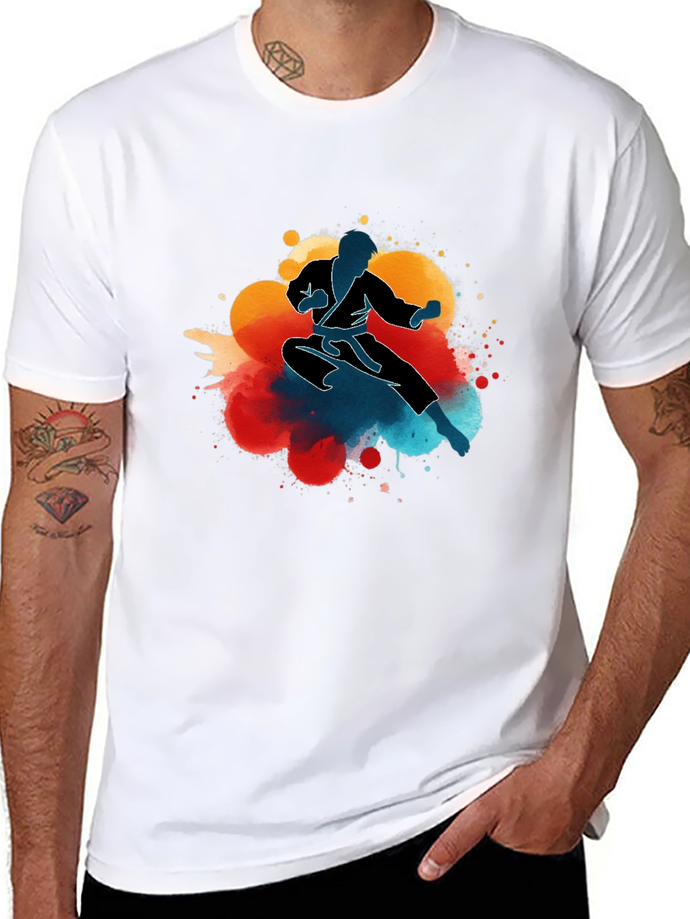 Karate Kick T-Shirt - Mens Black Graphic Tee