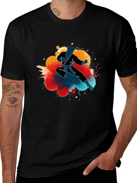 Karate Kick T-Shirt - Mens Black Graphic Tee