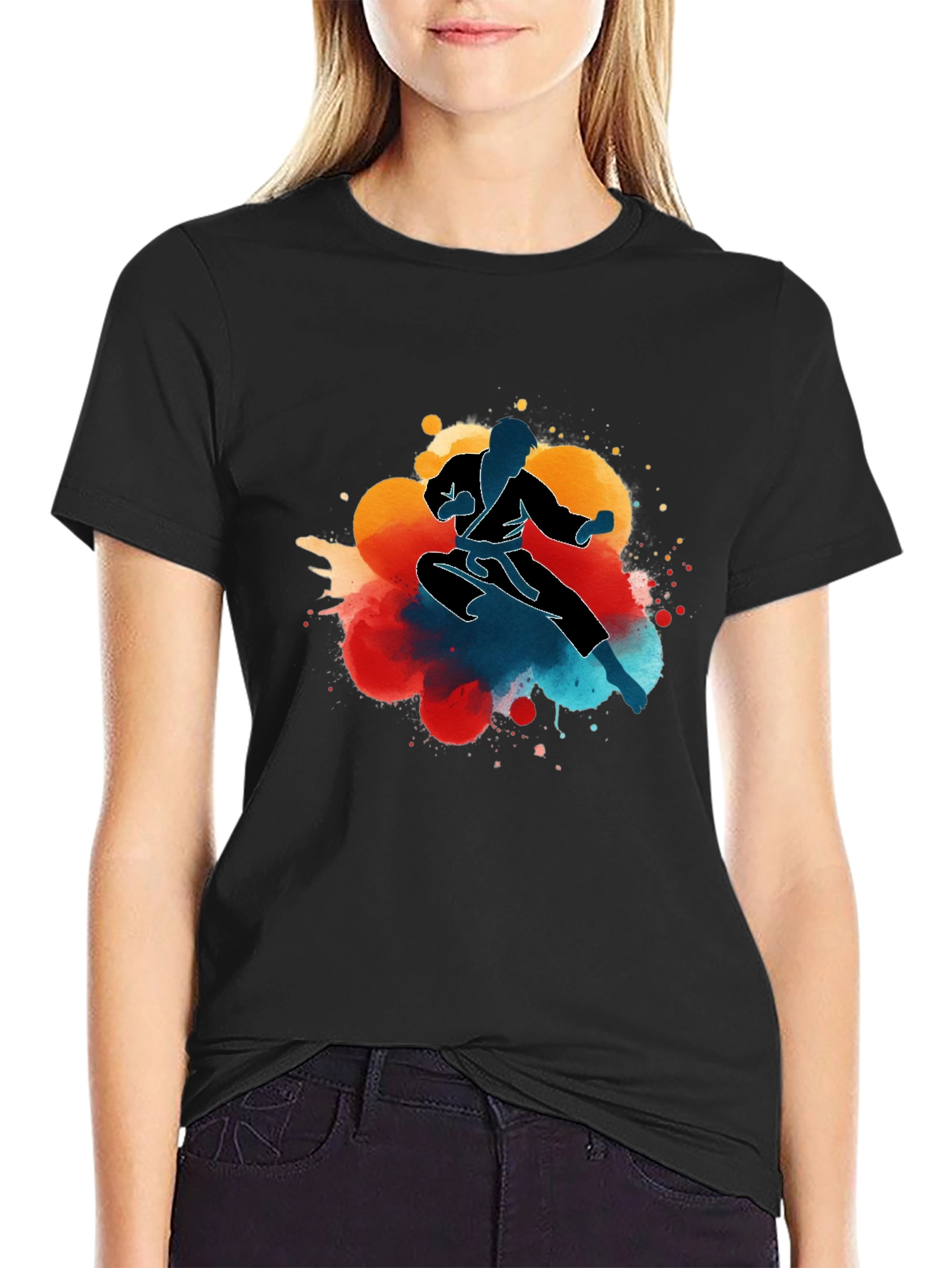 Karate Kick T-Shirt - Mens Black Graphic Tee