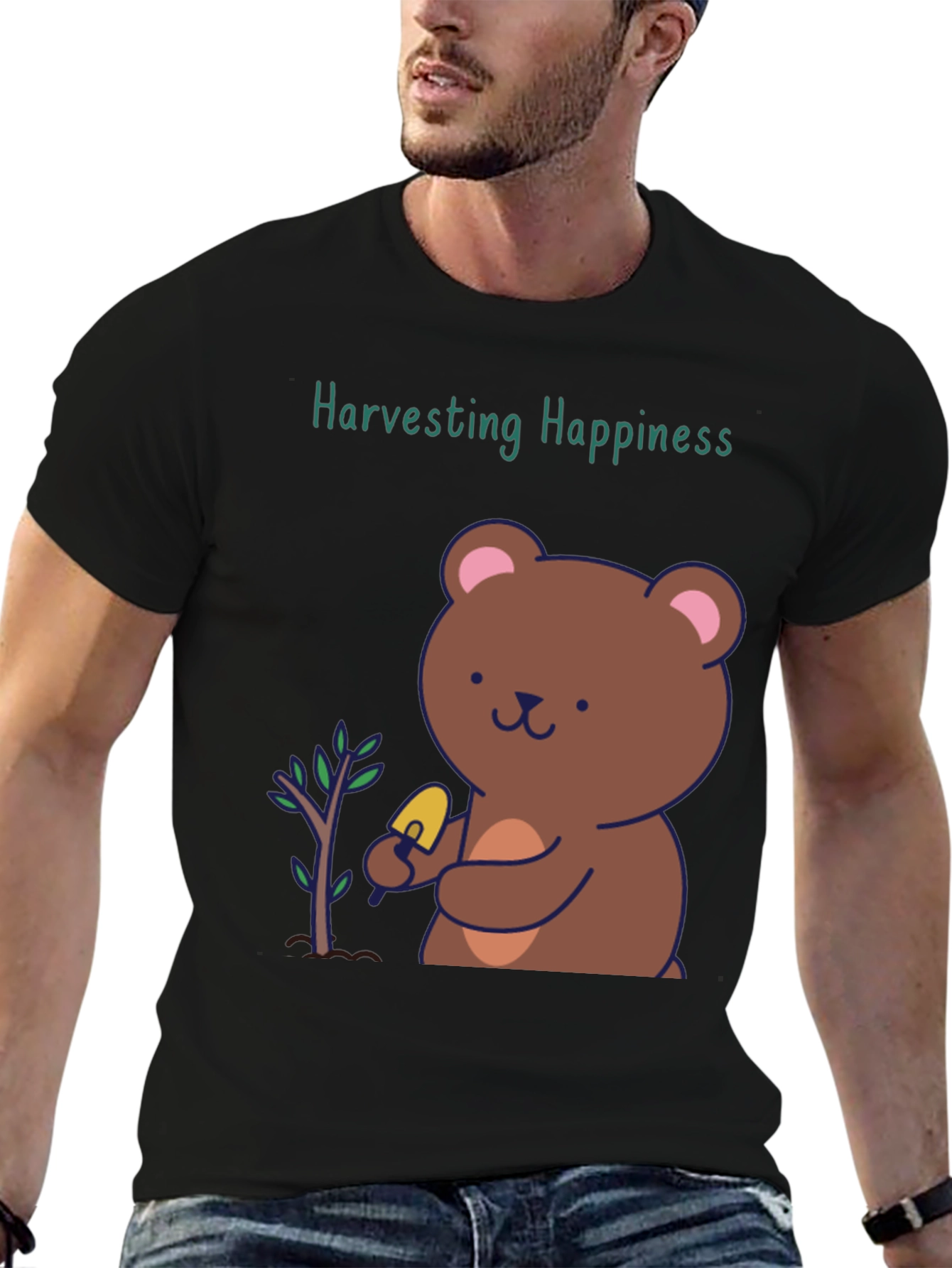 Harvesting Happiness Bear Graphic Tee
