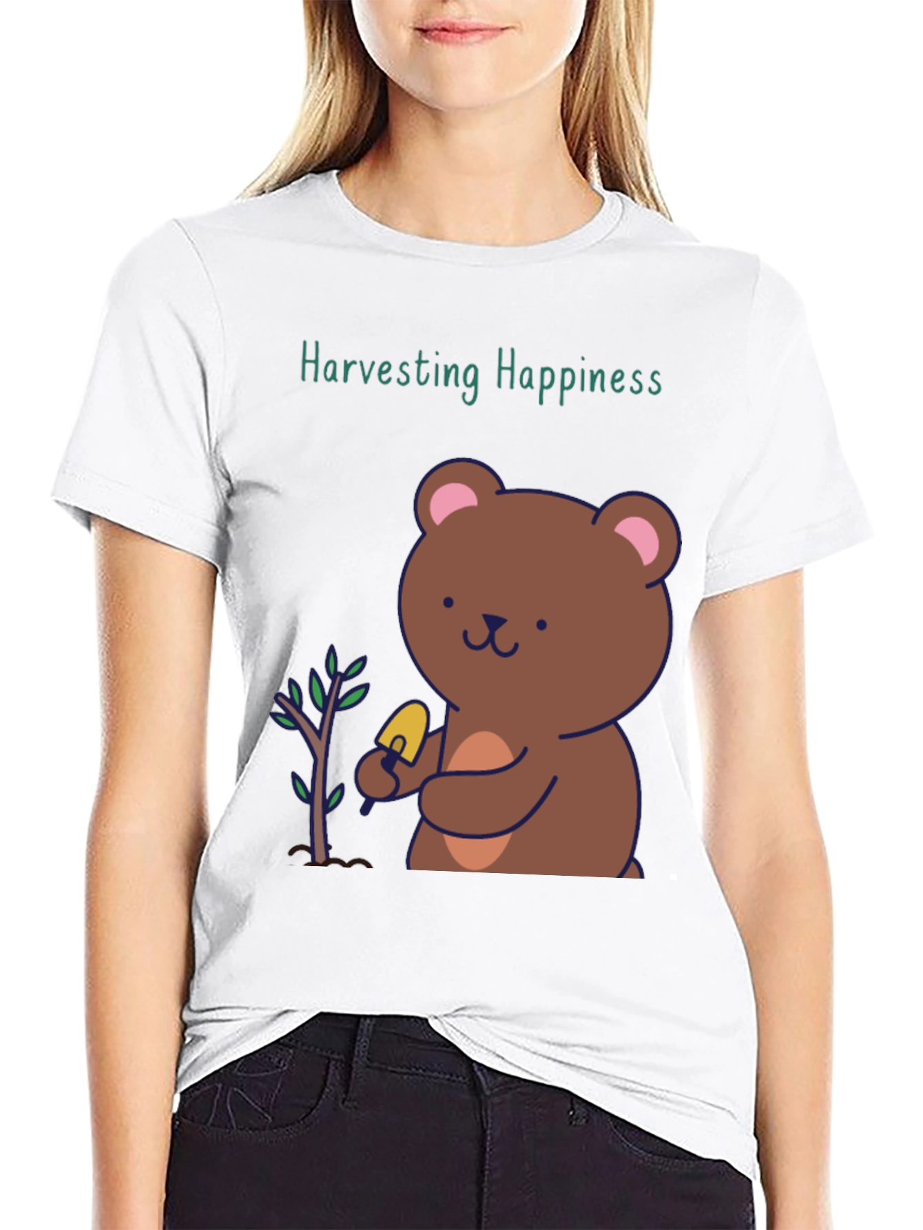 Harvesting Happiness Bear Graphic Tee