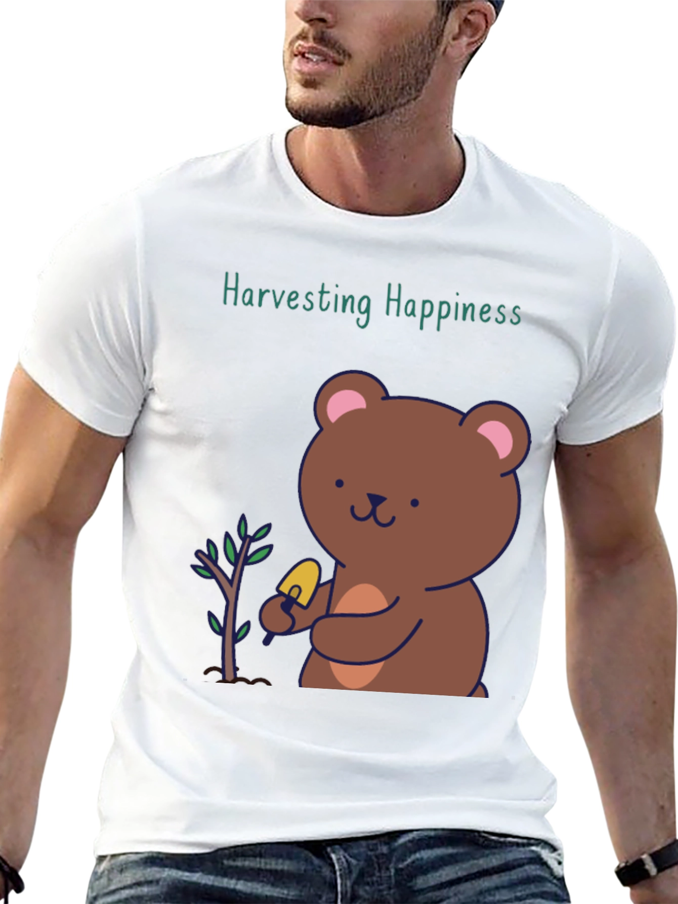 Harvesting Happiness Bear Graphic Tee