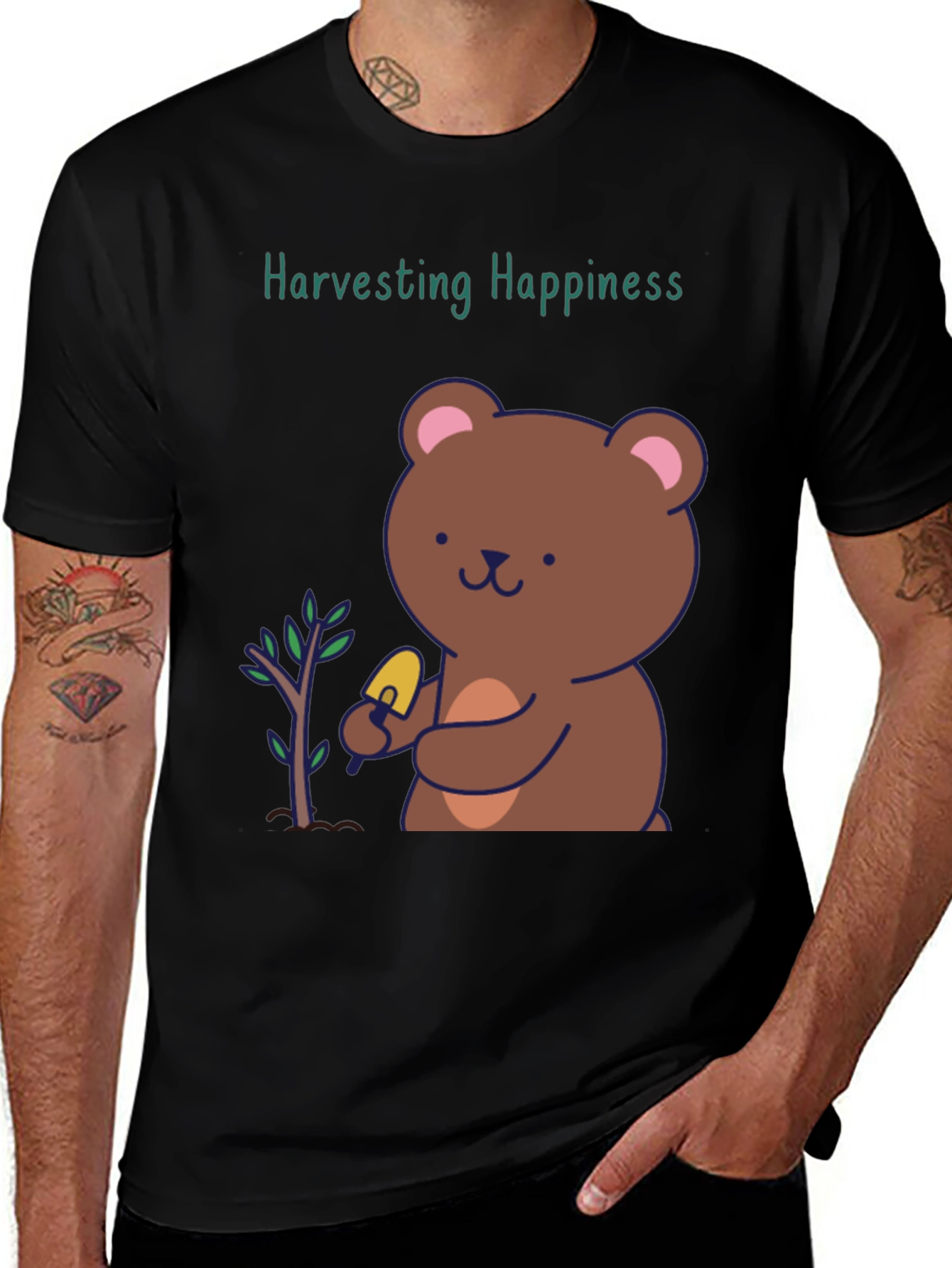 Harvesting Happiness Bear Graphic Tee