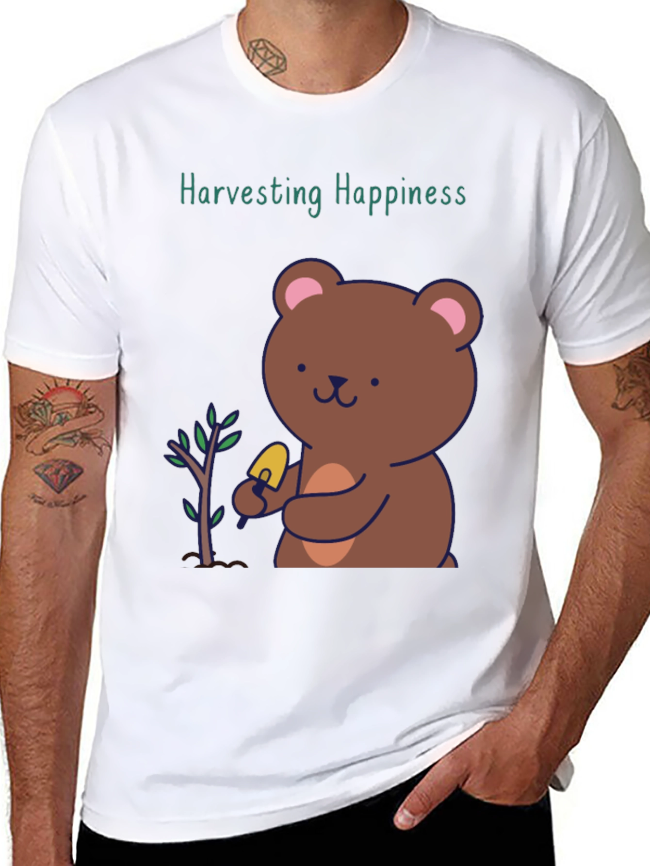 Harvesting Happiness Bear Graphic Tee