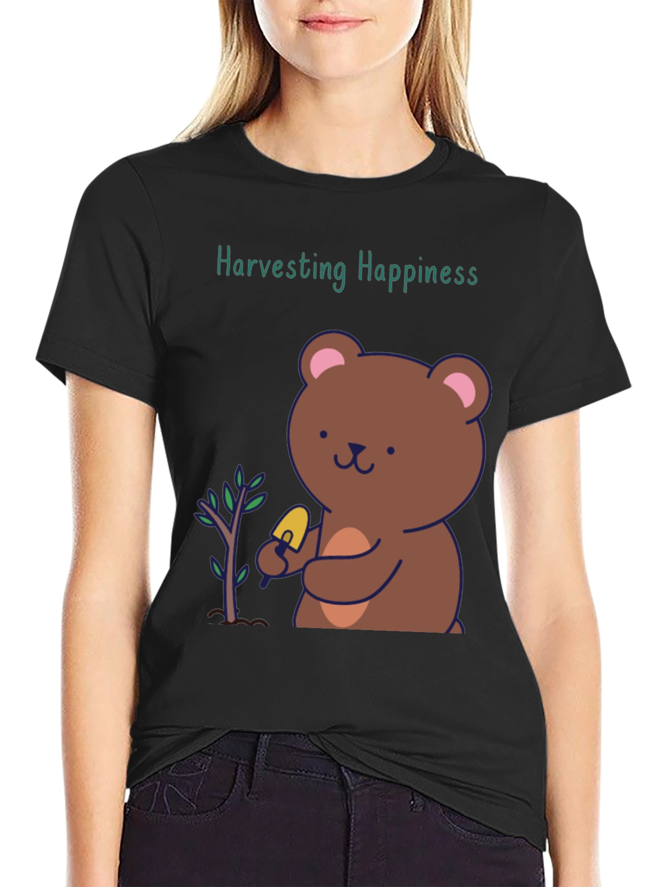 Harvesting Happiness Bear Graphic Tee