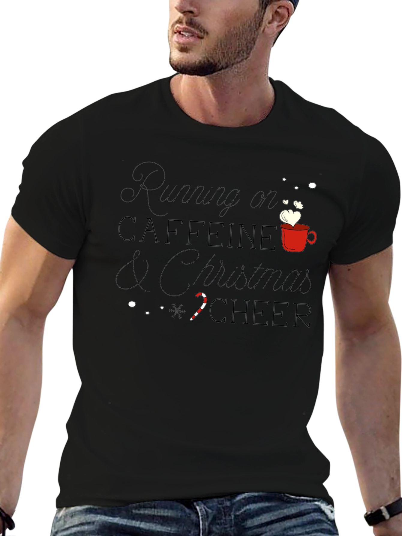 Running on Caffeine & Christmas Cheer Graphic Tee