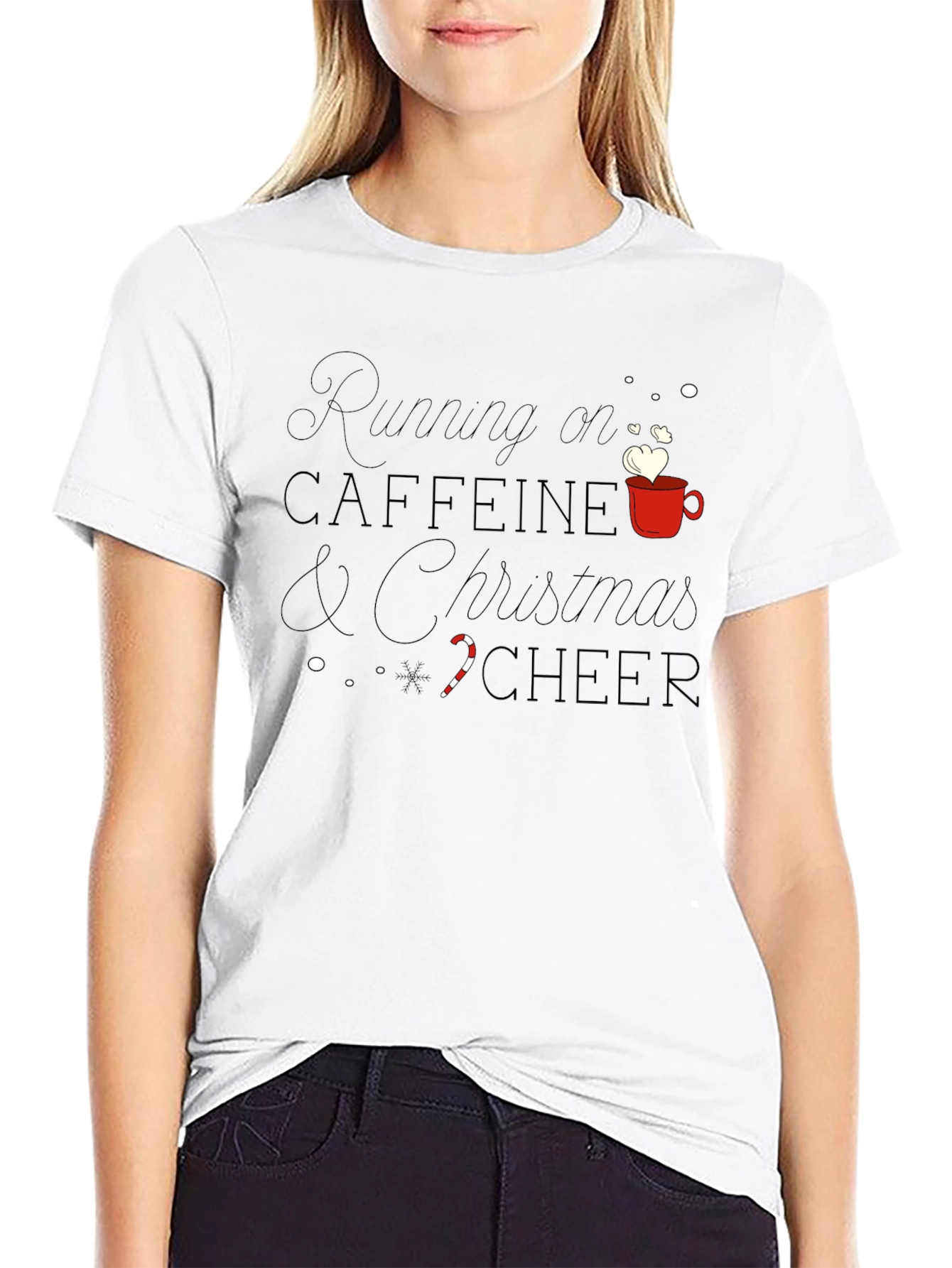 Running on Caffeine & Christmas Cheer Graphic Tee