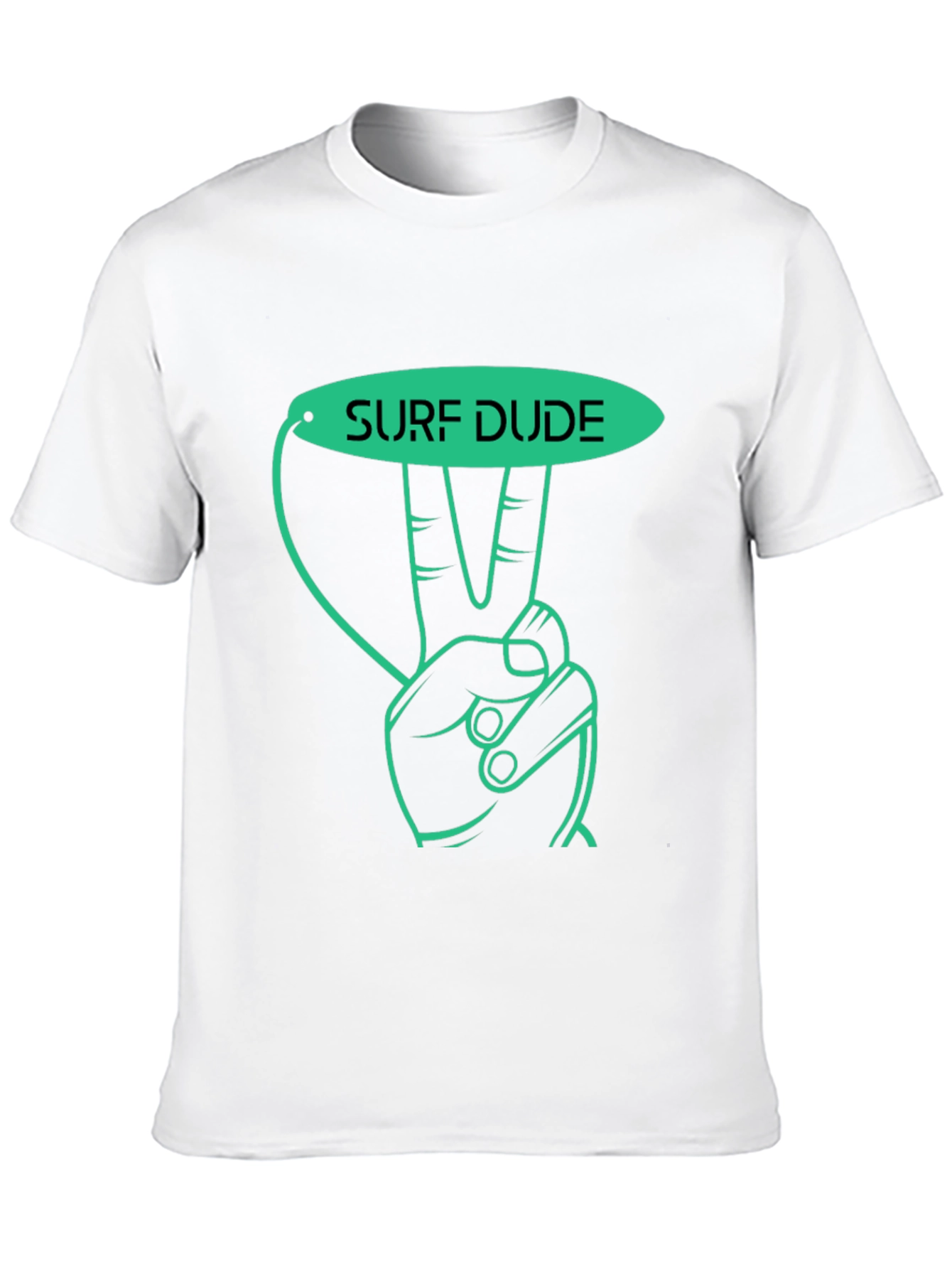Surf Dude Graphic Tee - Black Cotton T-Shirt