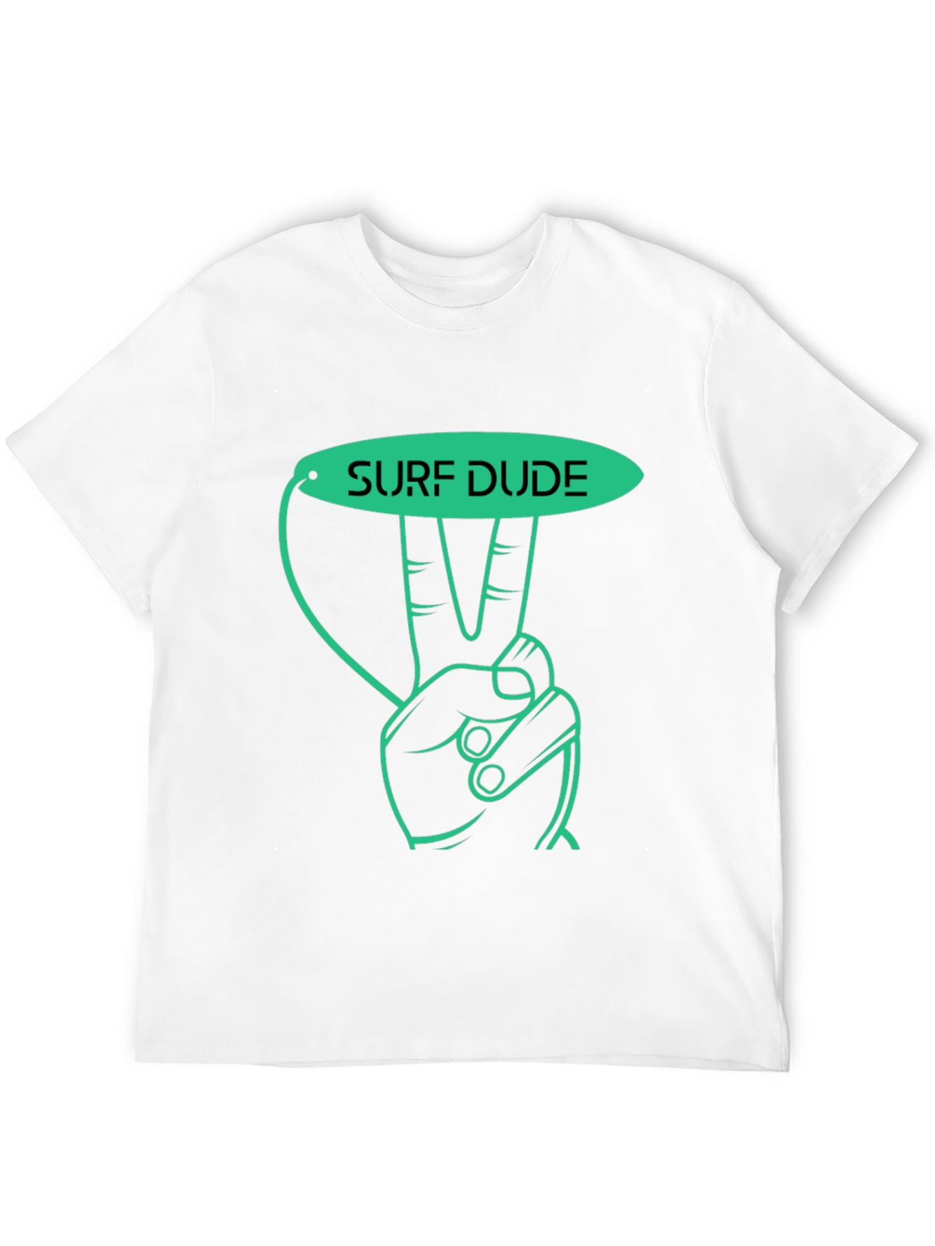 Surf Dude Graphic Tee - Black Cotton T-Shirt