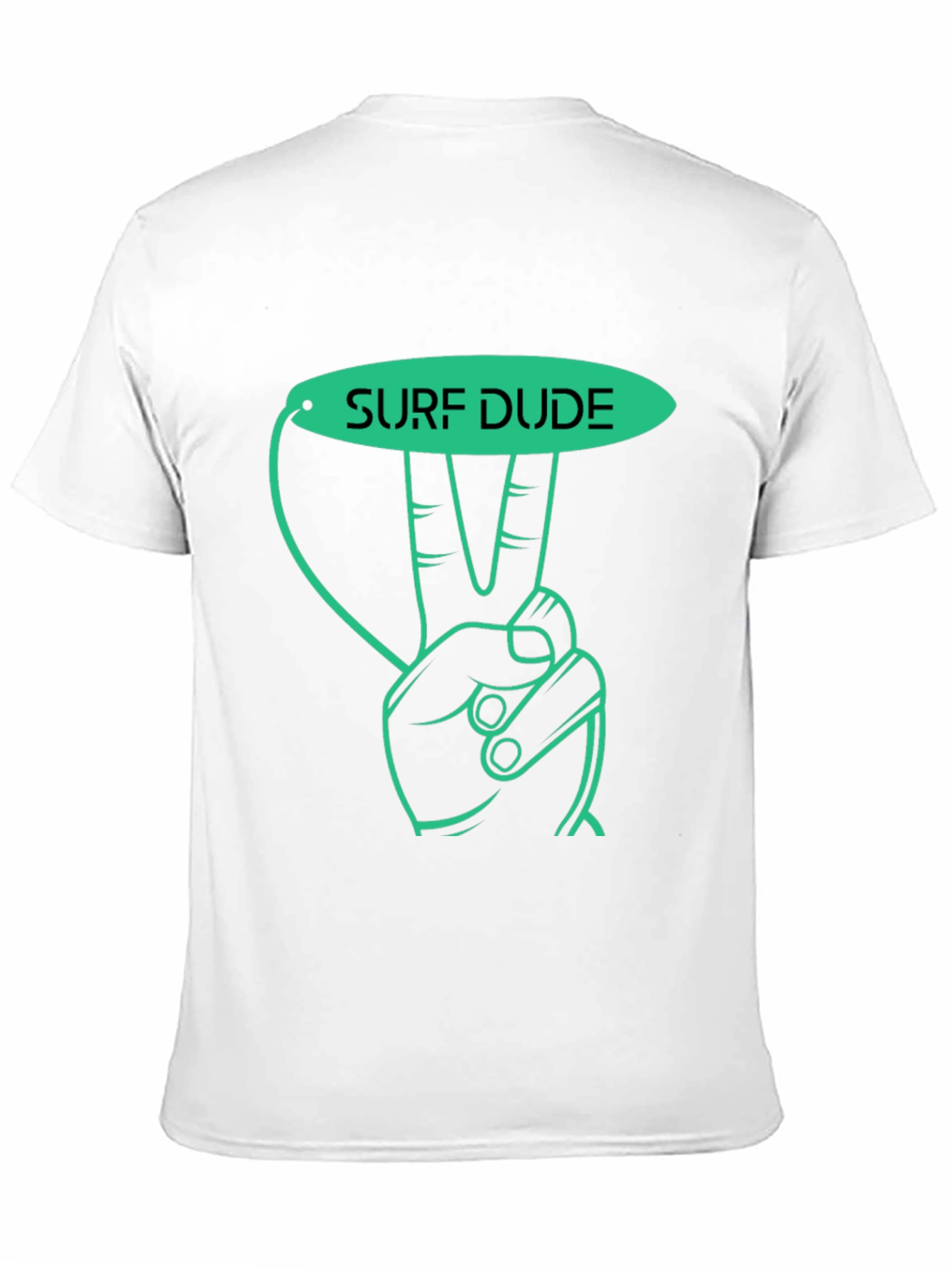 Surf Dude Graphic Tee - Black Cotton T-Shirt