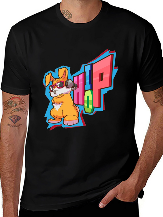 Hip Hop Rabbit Graphic T-Shirt